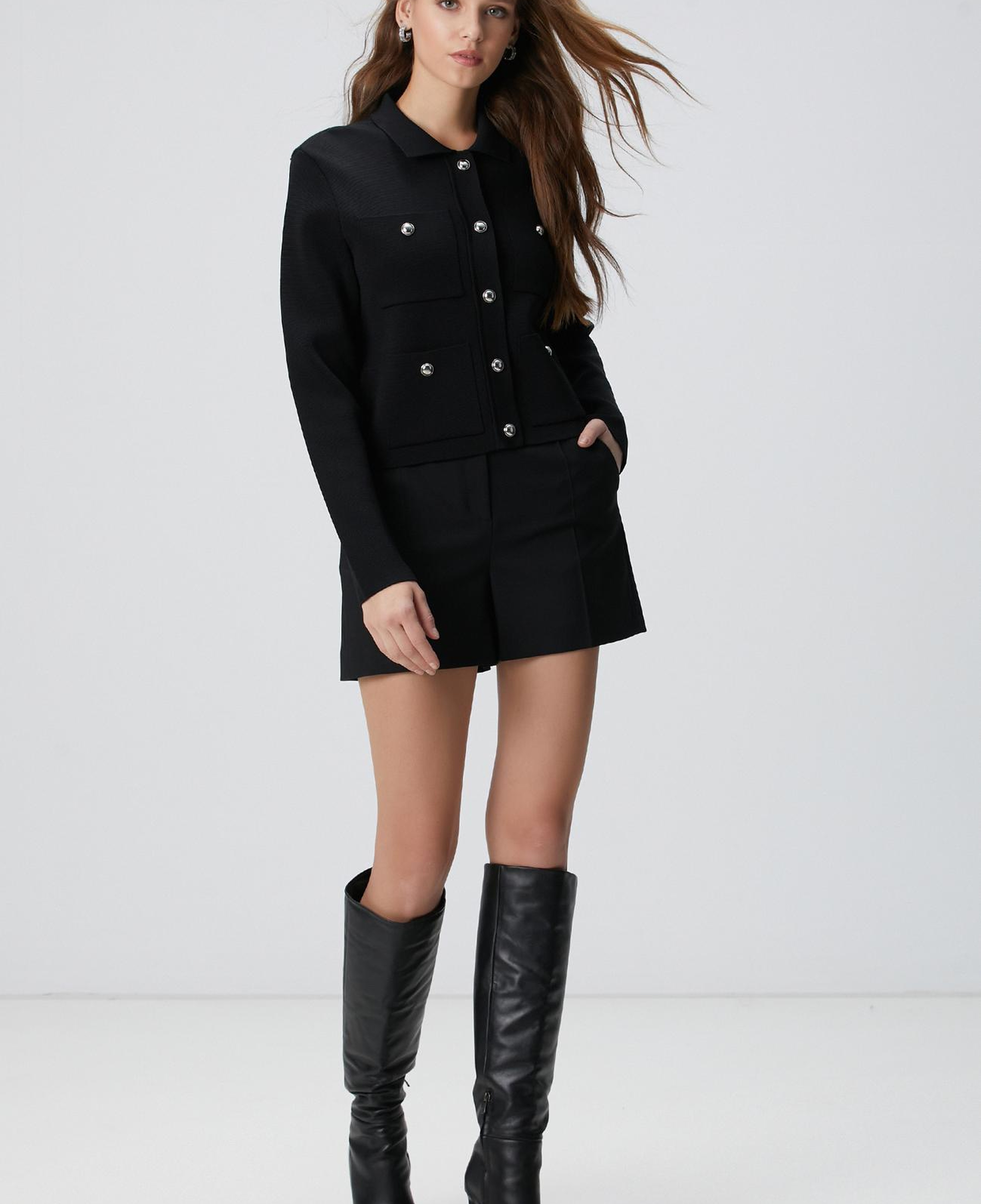 Network Kadın Siyah Triko Ceket