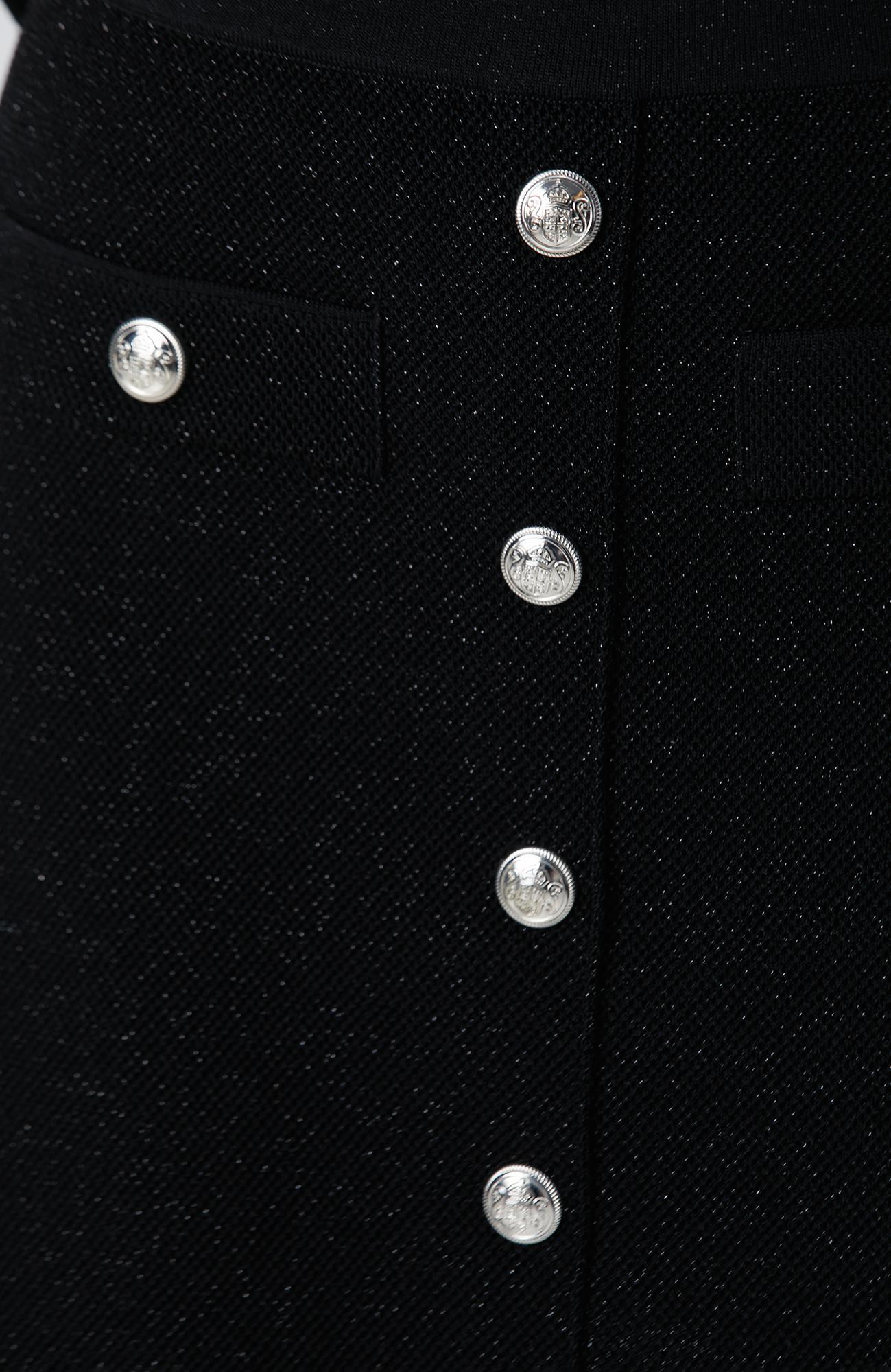 Network Kadın Siyah Simli Mini Triko Etek