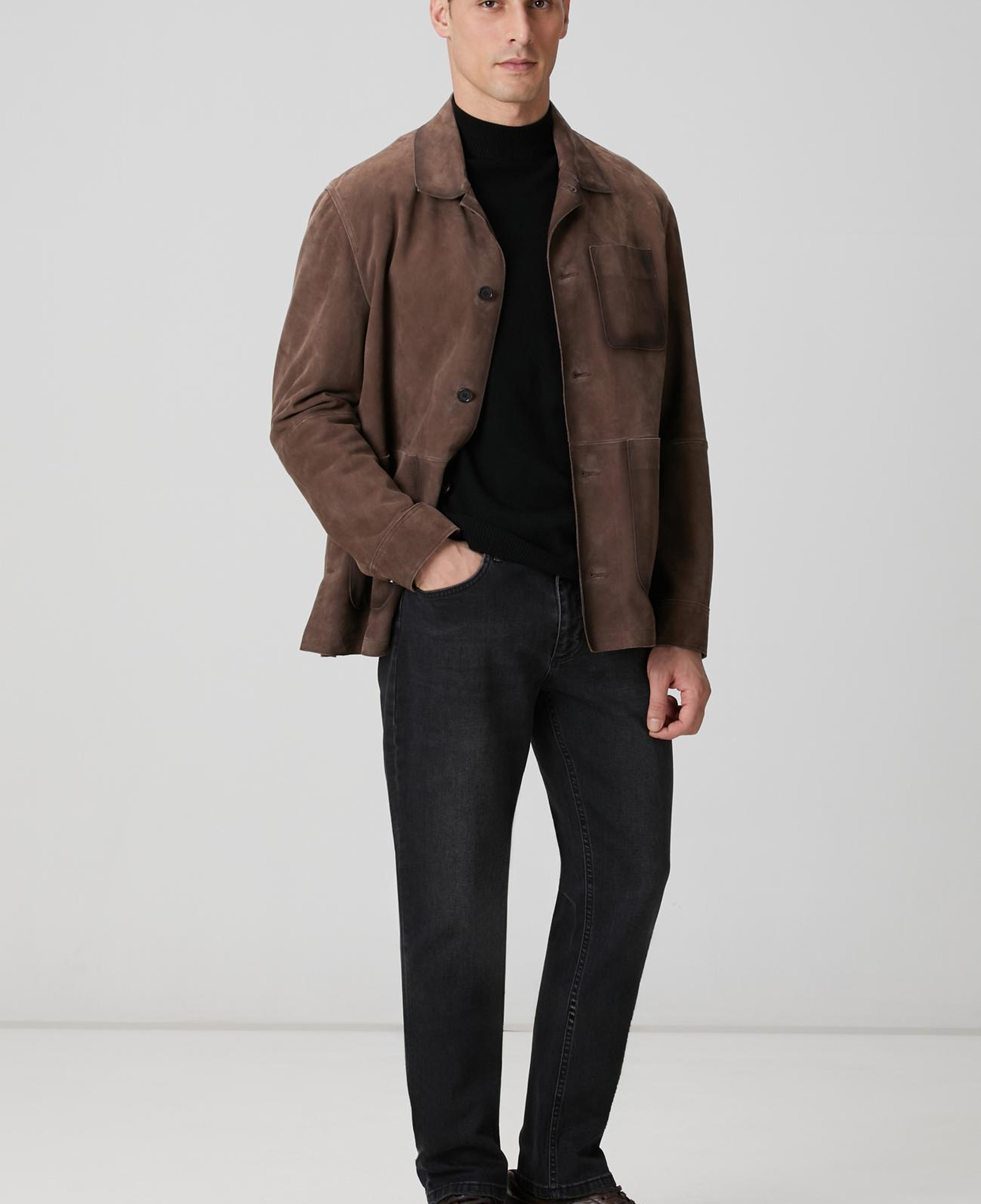 Network Erkek Siyah Yarım Balıkçı Yaka Kazak