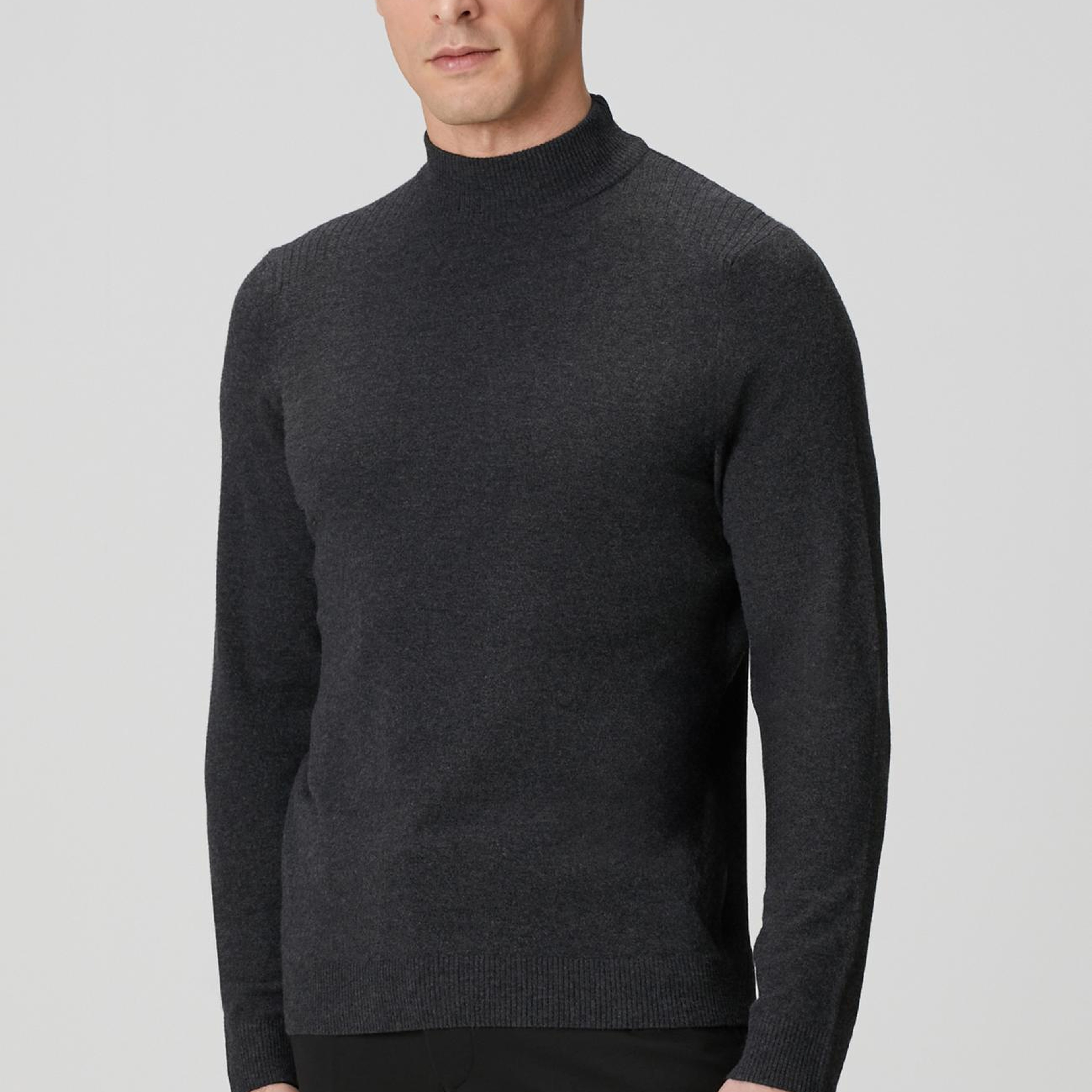 Network Erkek Antrasit Yarım Balıkçı Yaka Kazak