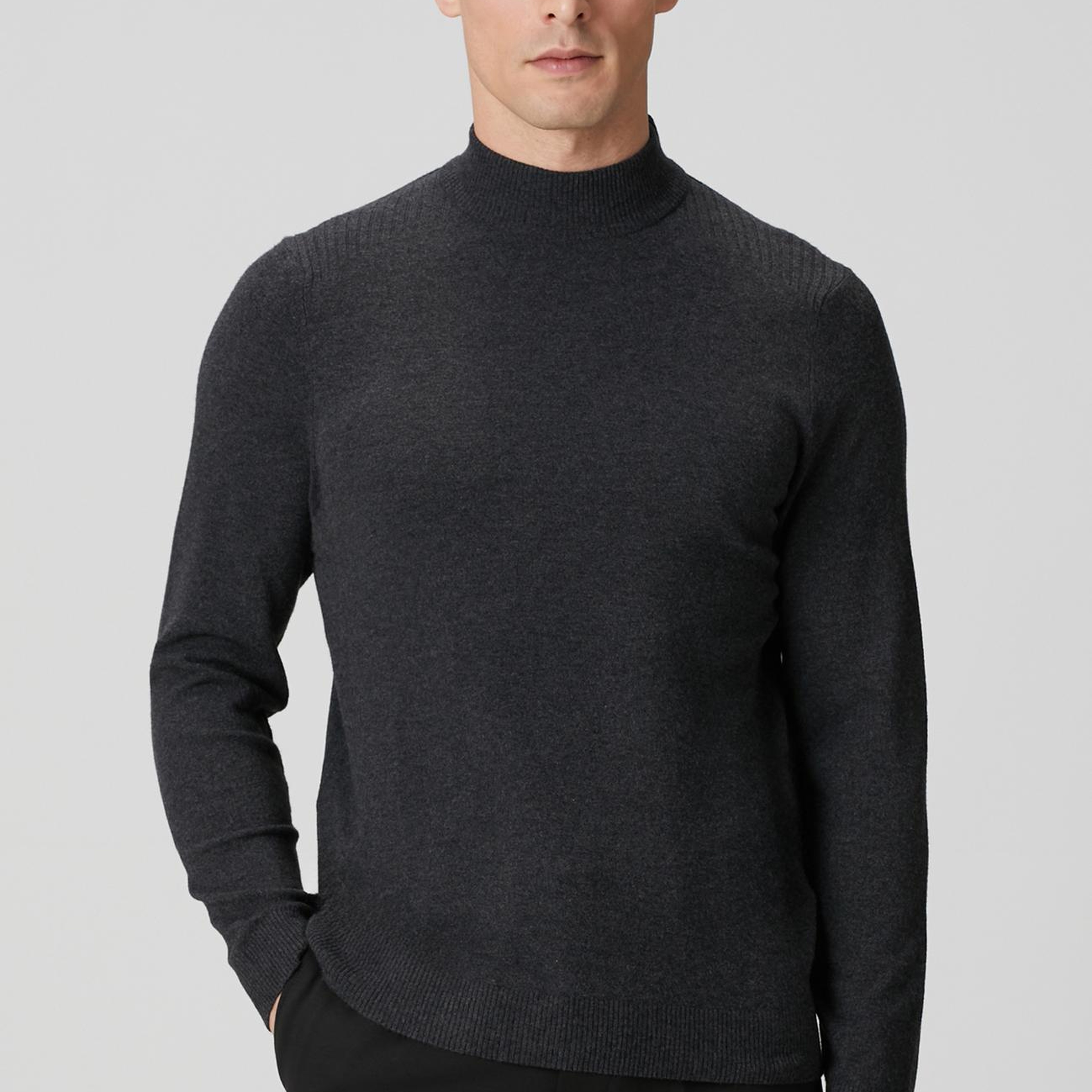 Network Erkek Antrasit Yarım Balıkçı Yaka Kazak