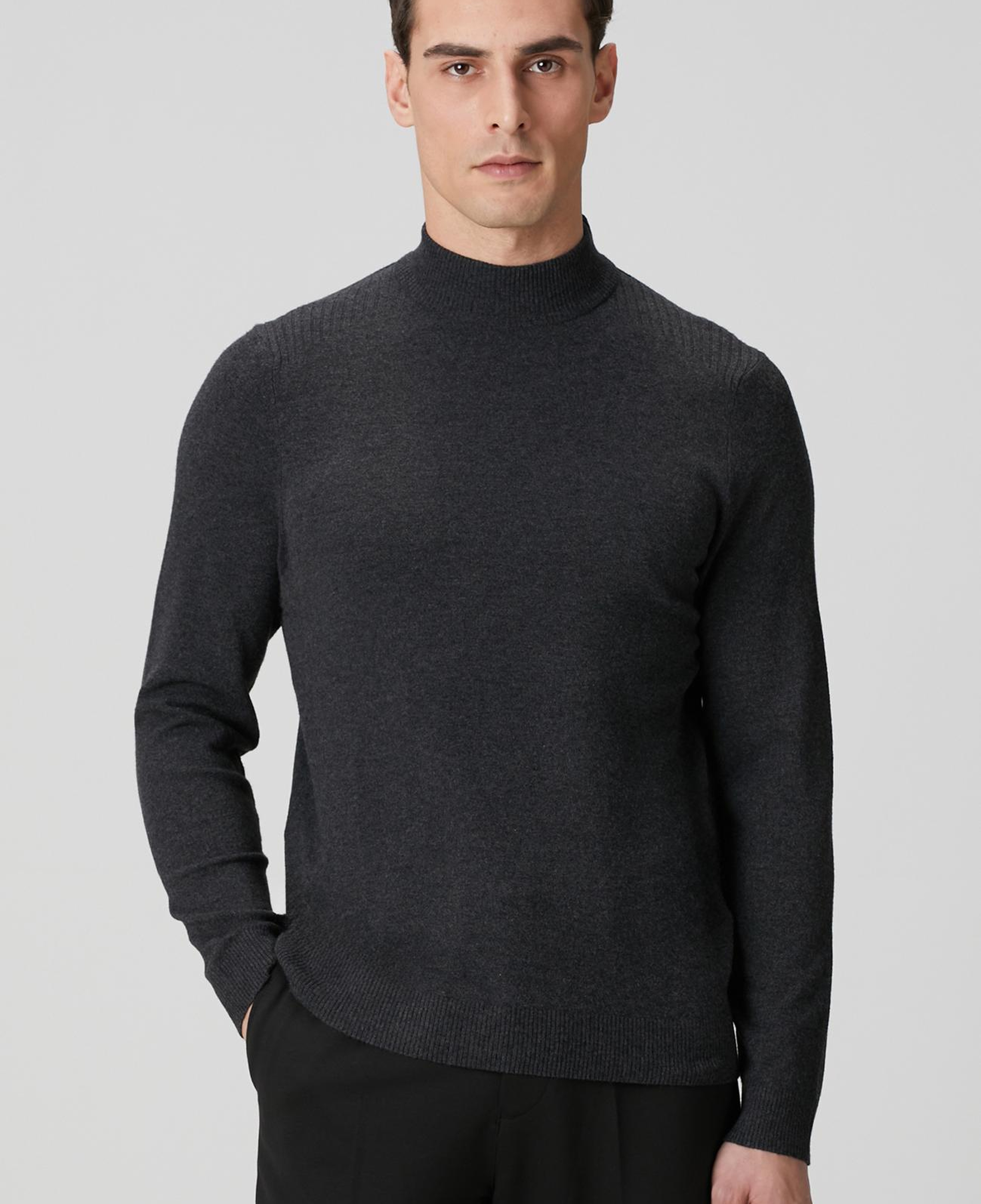 Network Erkek Antrasit Yarım Balıkçı Yaka Kazak