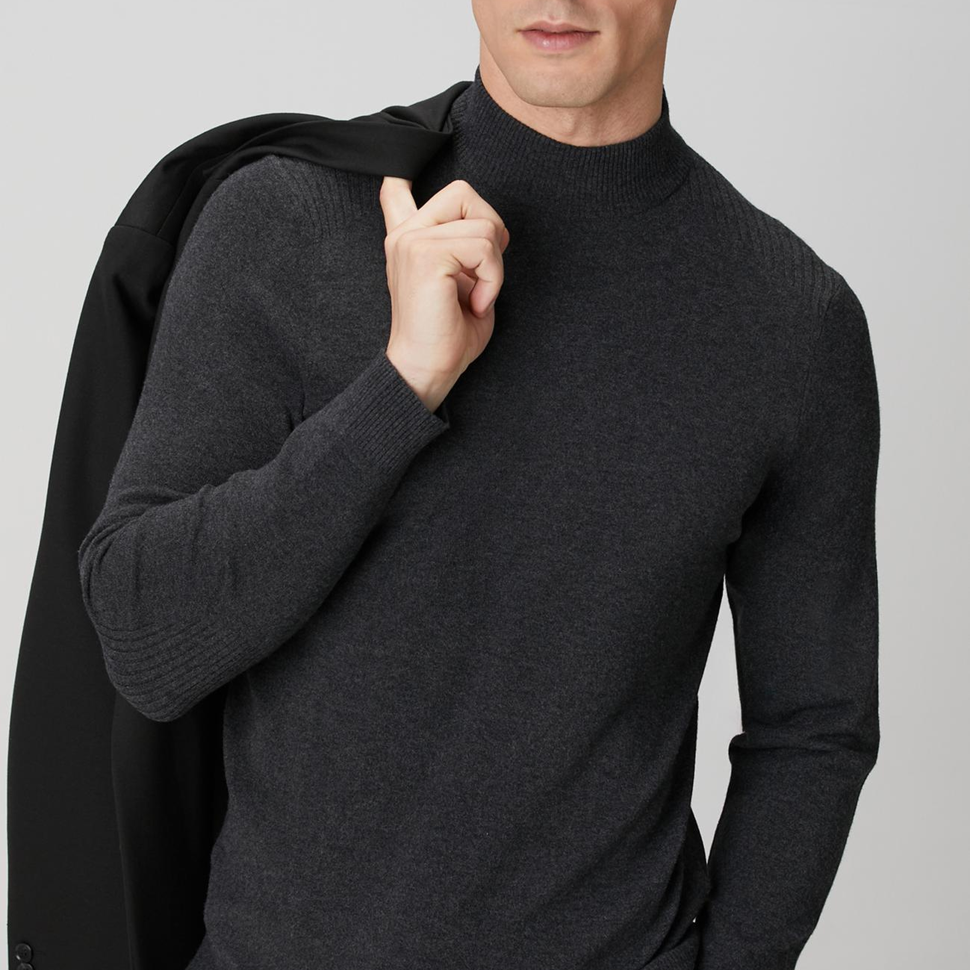 Network Erkek Antrasit Yarım Balıkçı Yaka Kazak