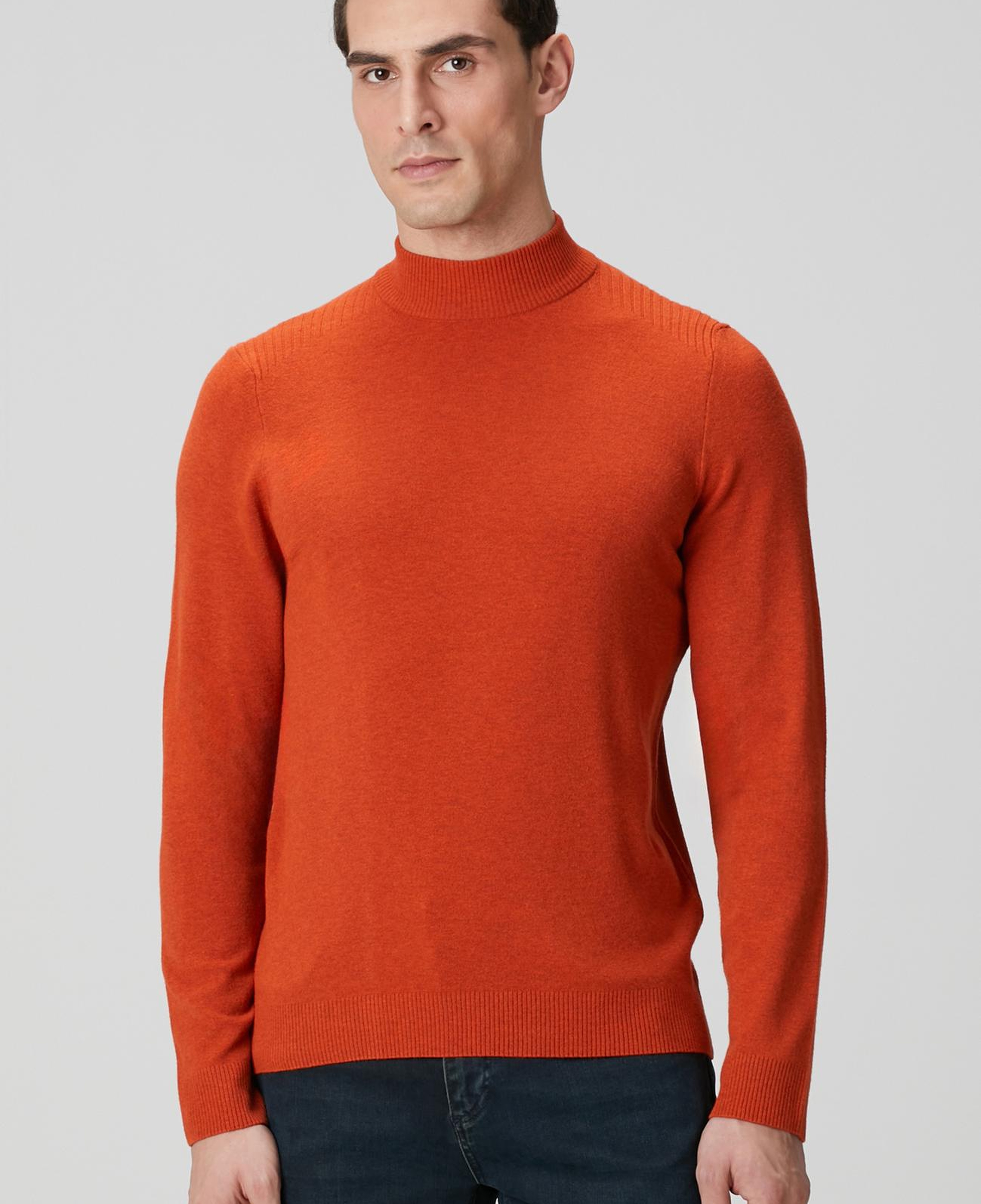 Network Erkek Karamel Yarım Balıkçı Yaka Kazak