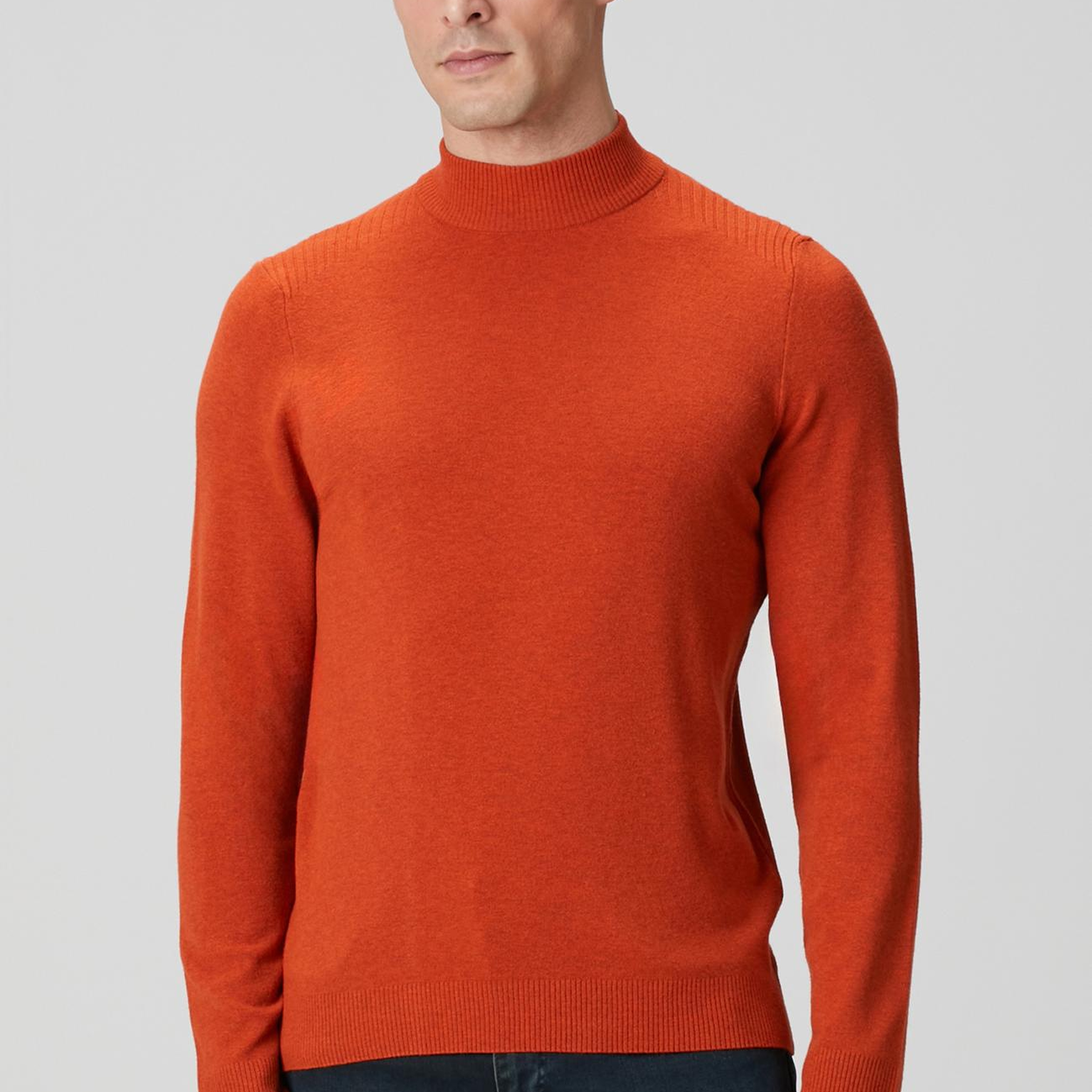 Network Erkek Karamel Yarım Balıkçı Yaka Kazak