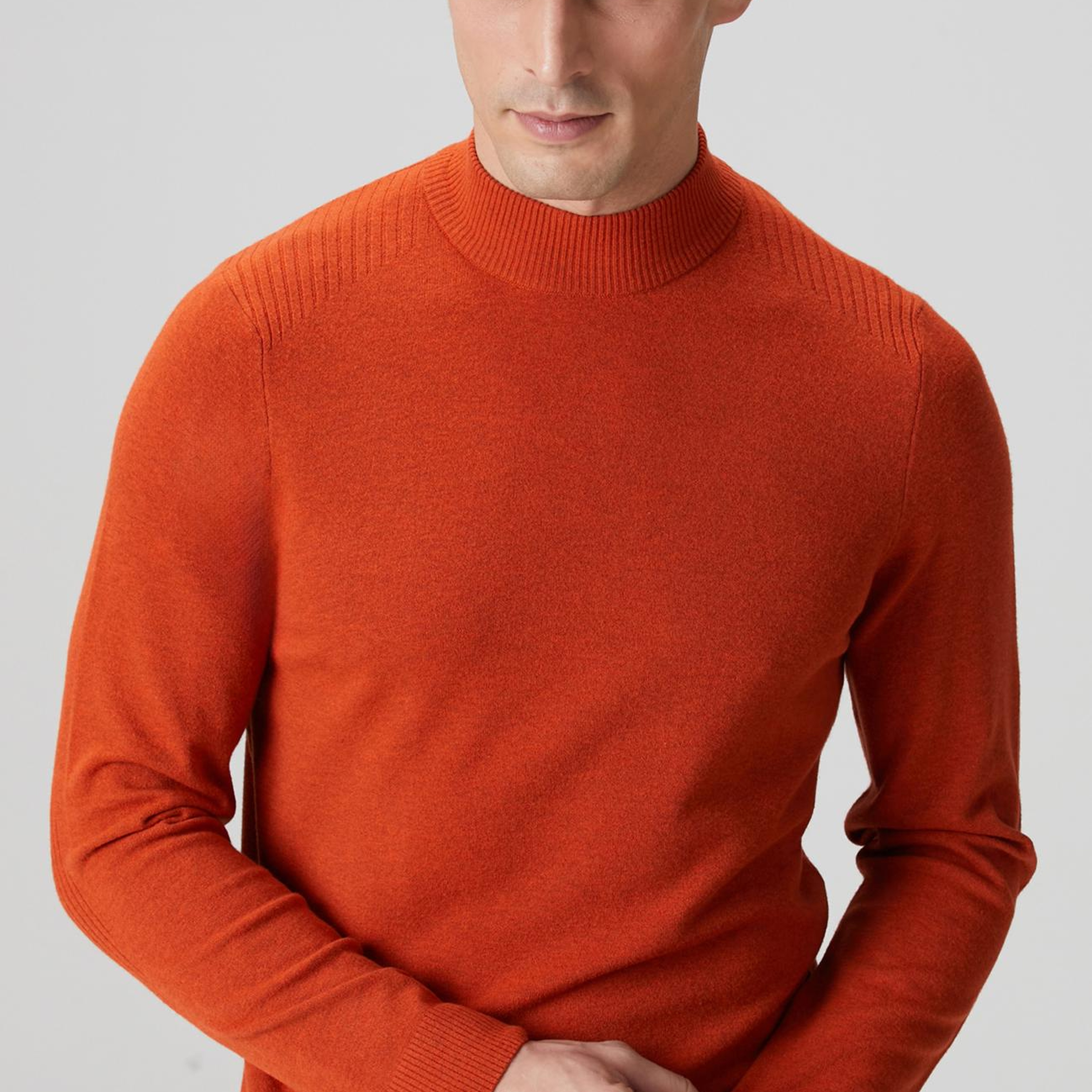 Network Erkek Karamel Yarım Balıkçı Yaka Kazak