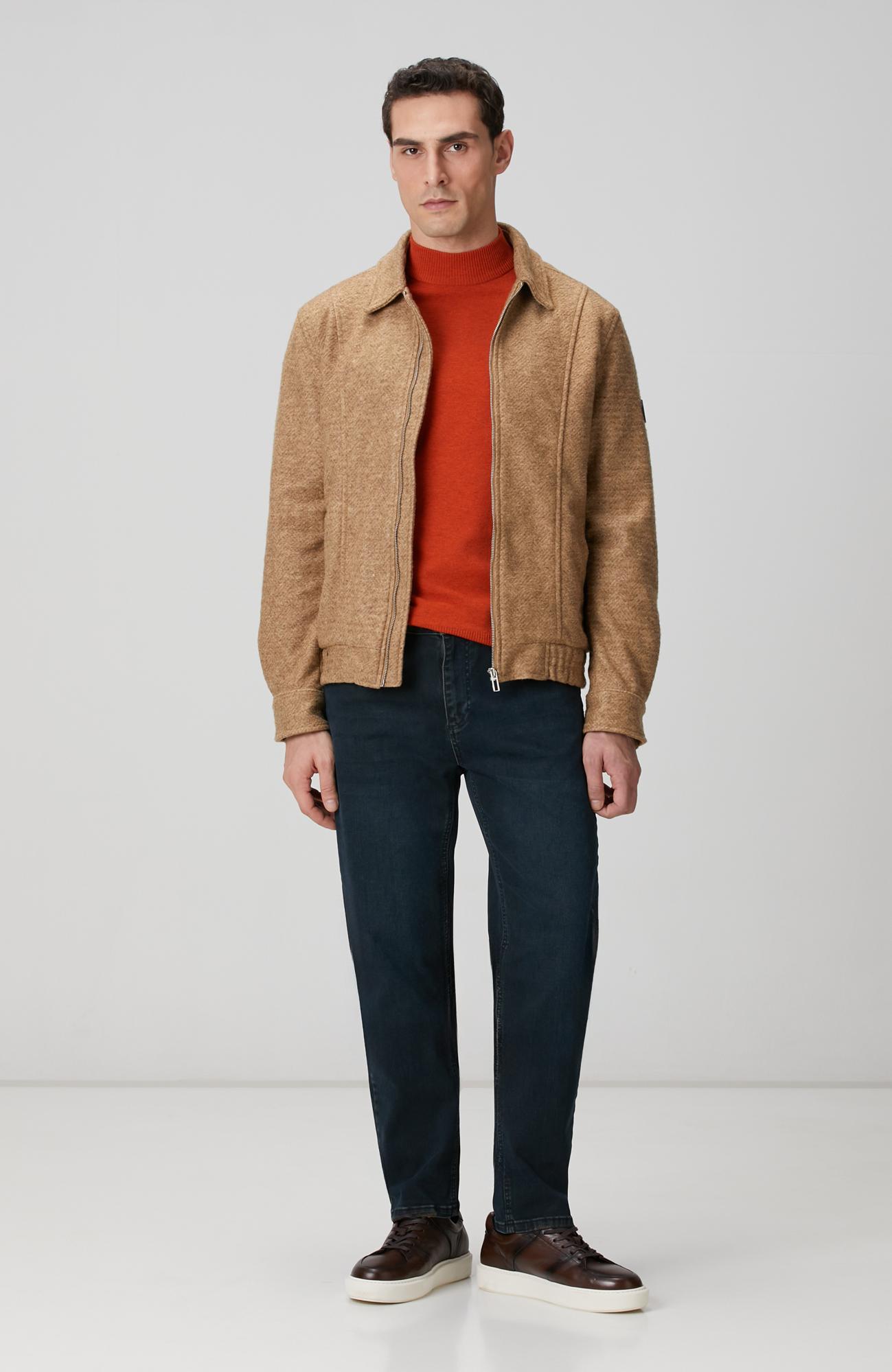 Network Erkek Karamel Yarım Balıkçı Yaka Kazak