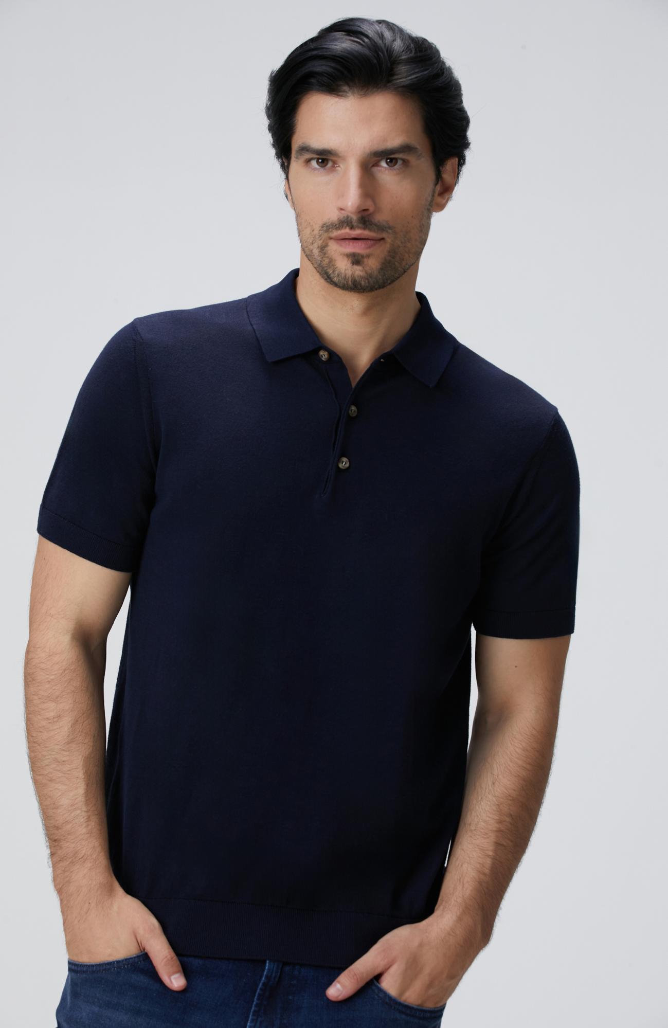 Network Erkek Lacivert Basic Triko Kazak