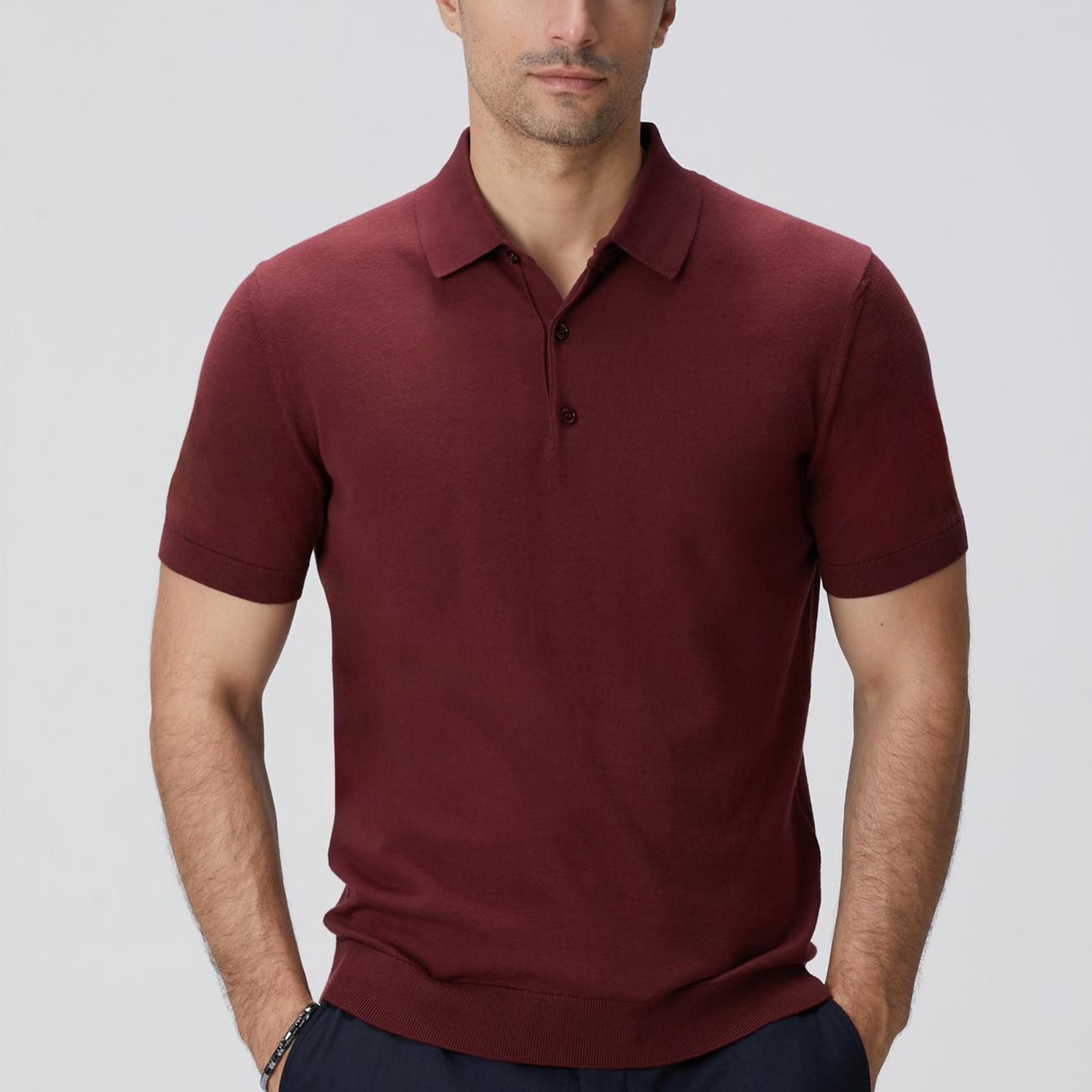 Network Erkek Bordo Basic Triko Kazak