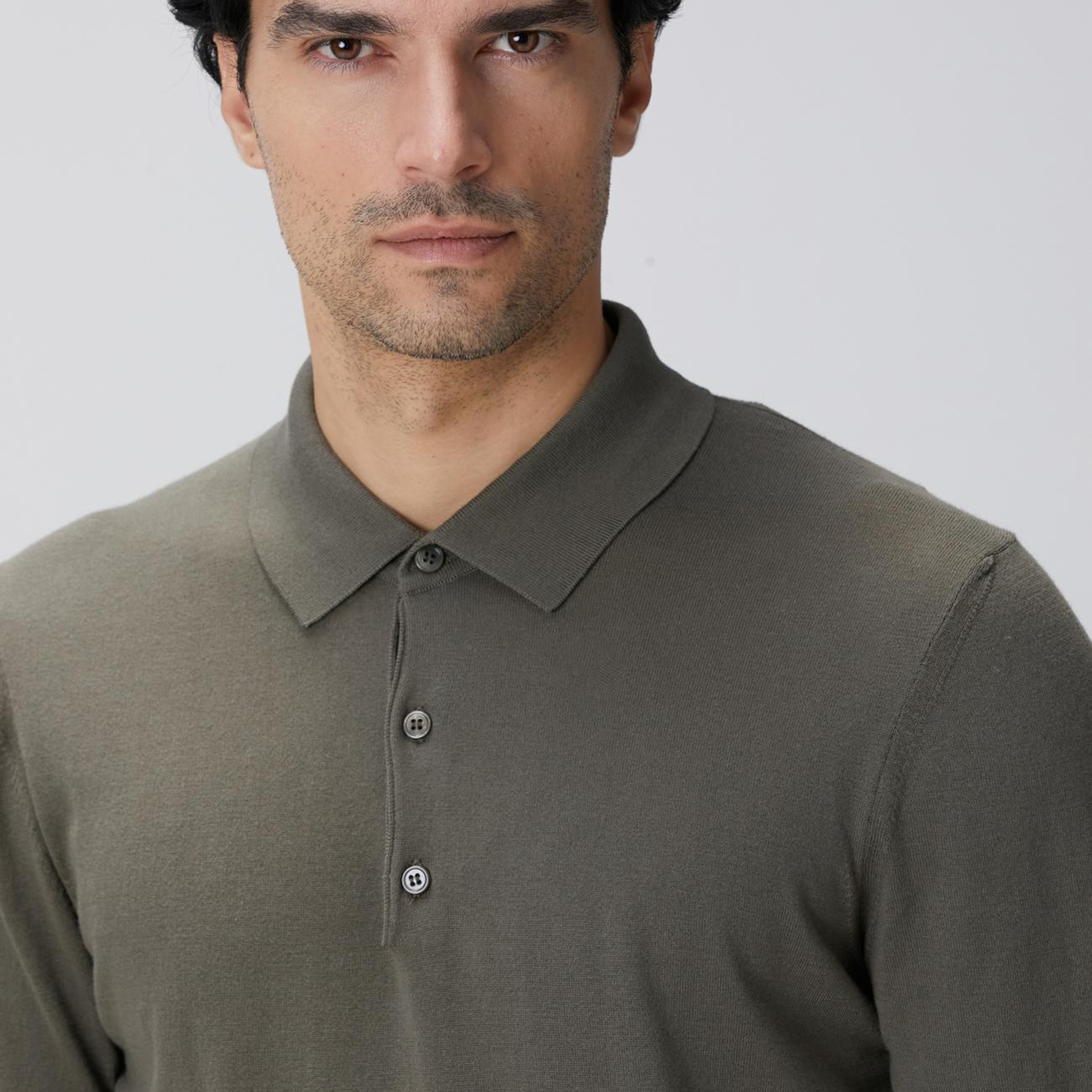 Network Erkek Haki Basic Triko Kazak