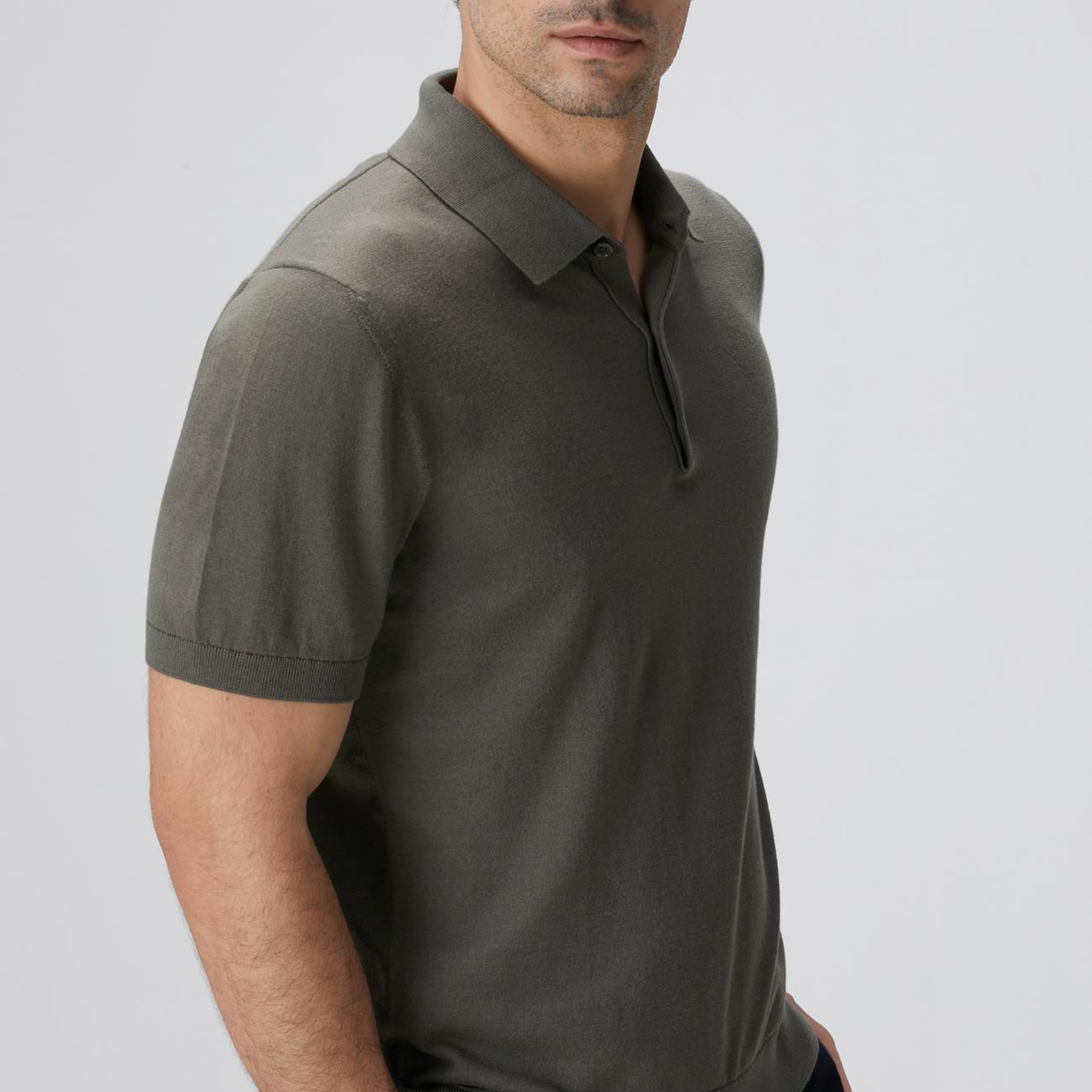 Network Erkek Haki Basic Triko Kazak