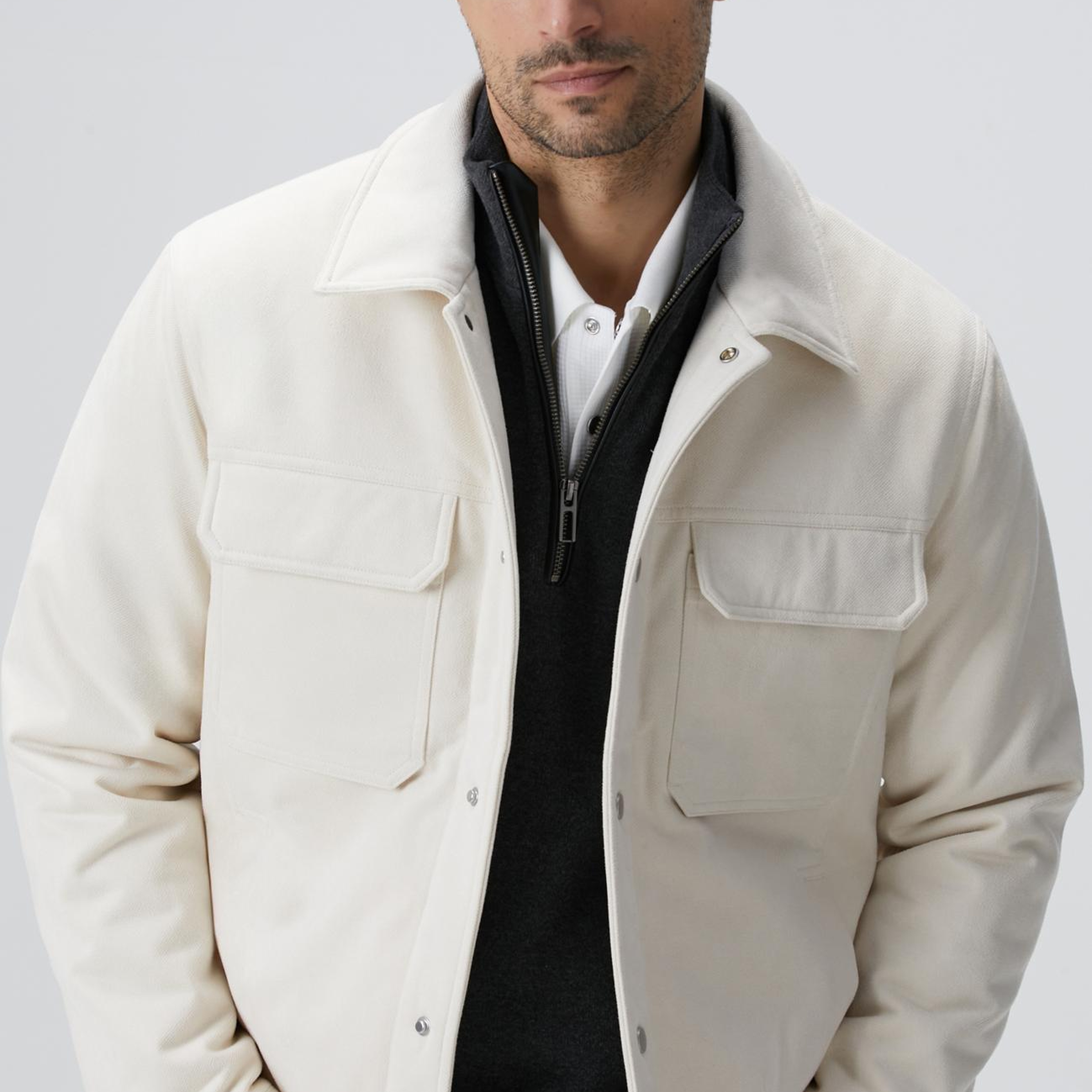 Network Erkek Kırık Beyaz Kapitoneli Mont