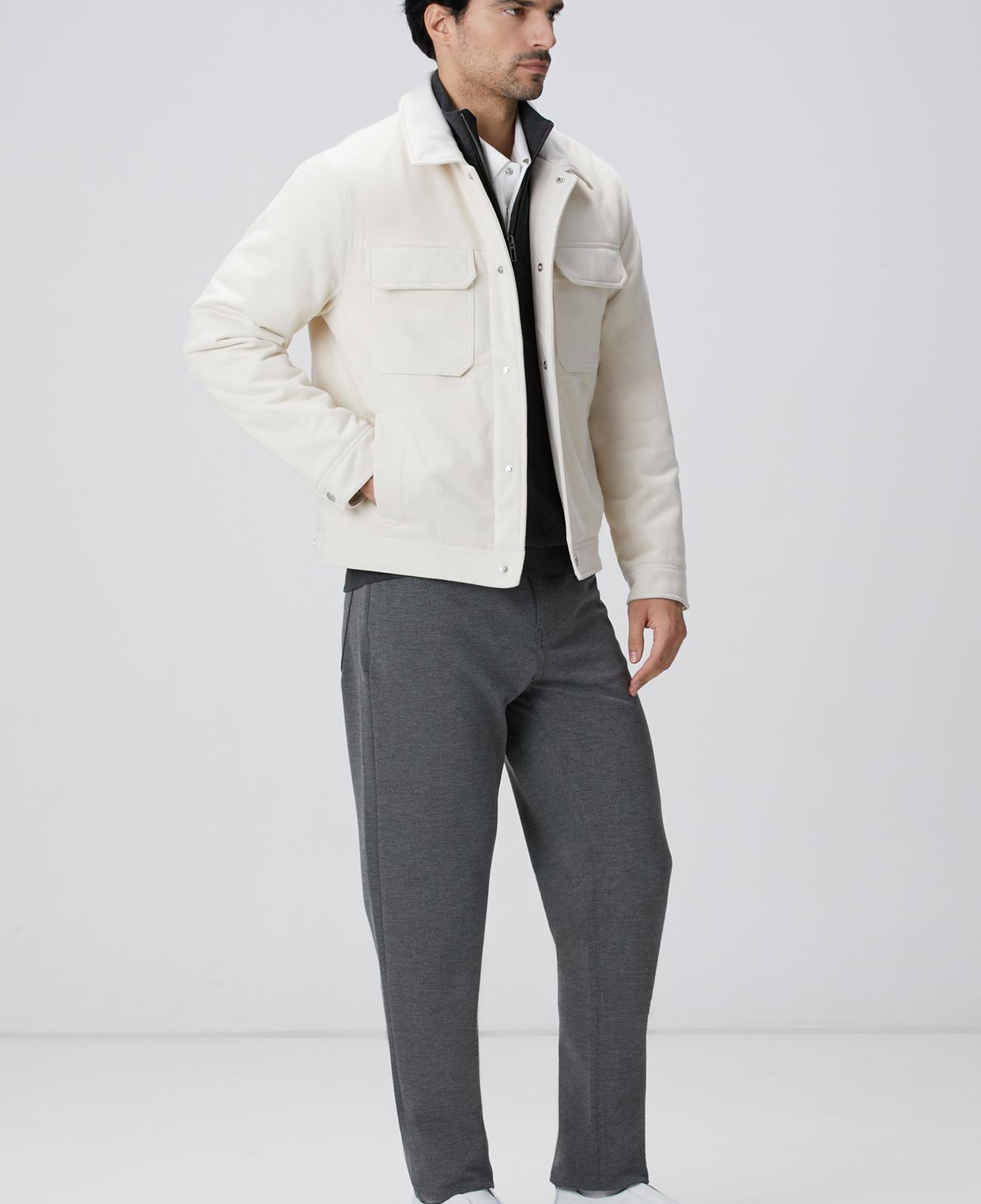 Network Erkek Kırık Beyaz Kapitoneli Mont