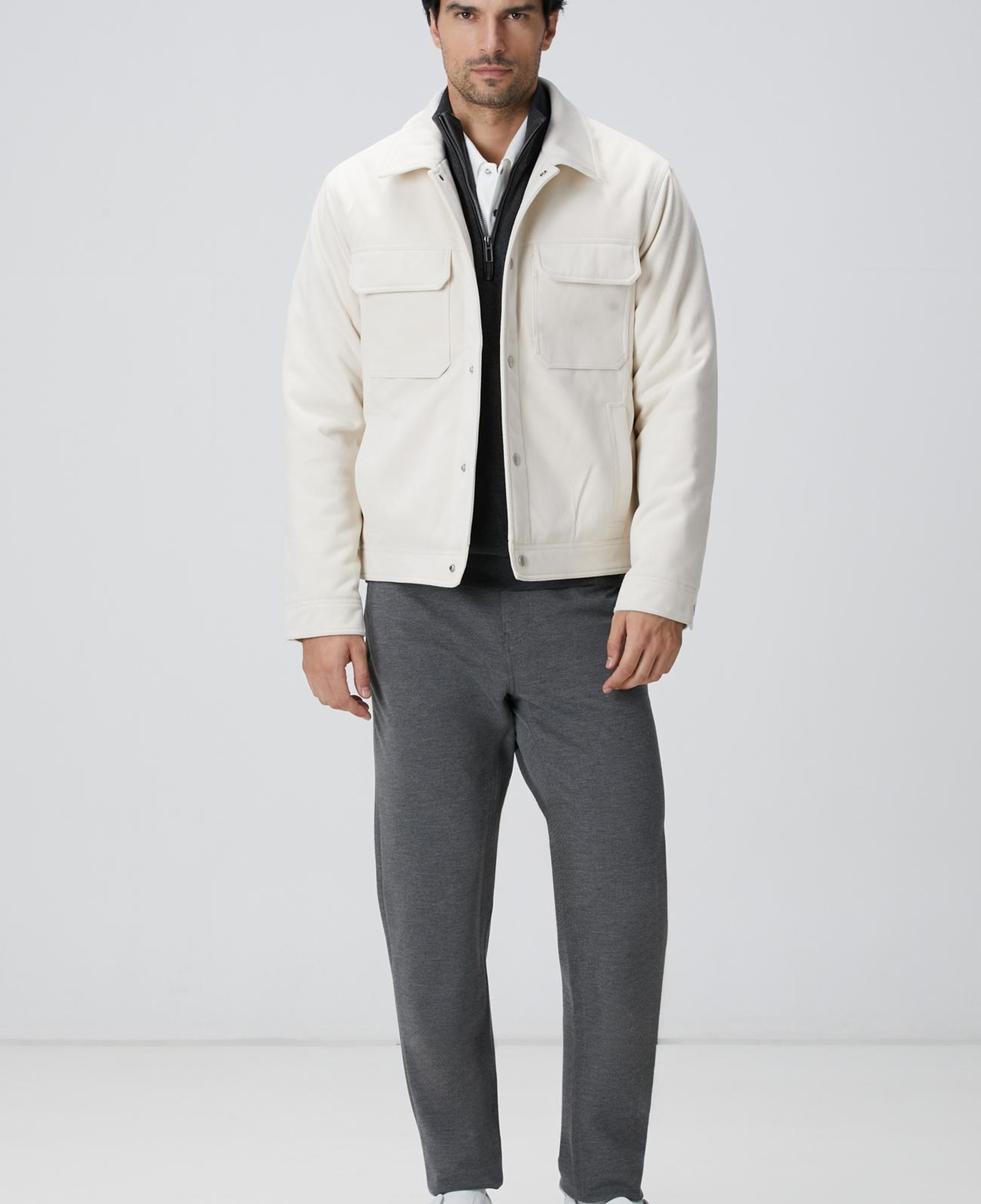 Network Erkek Beyaz Waffle Dokulu T-shirt