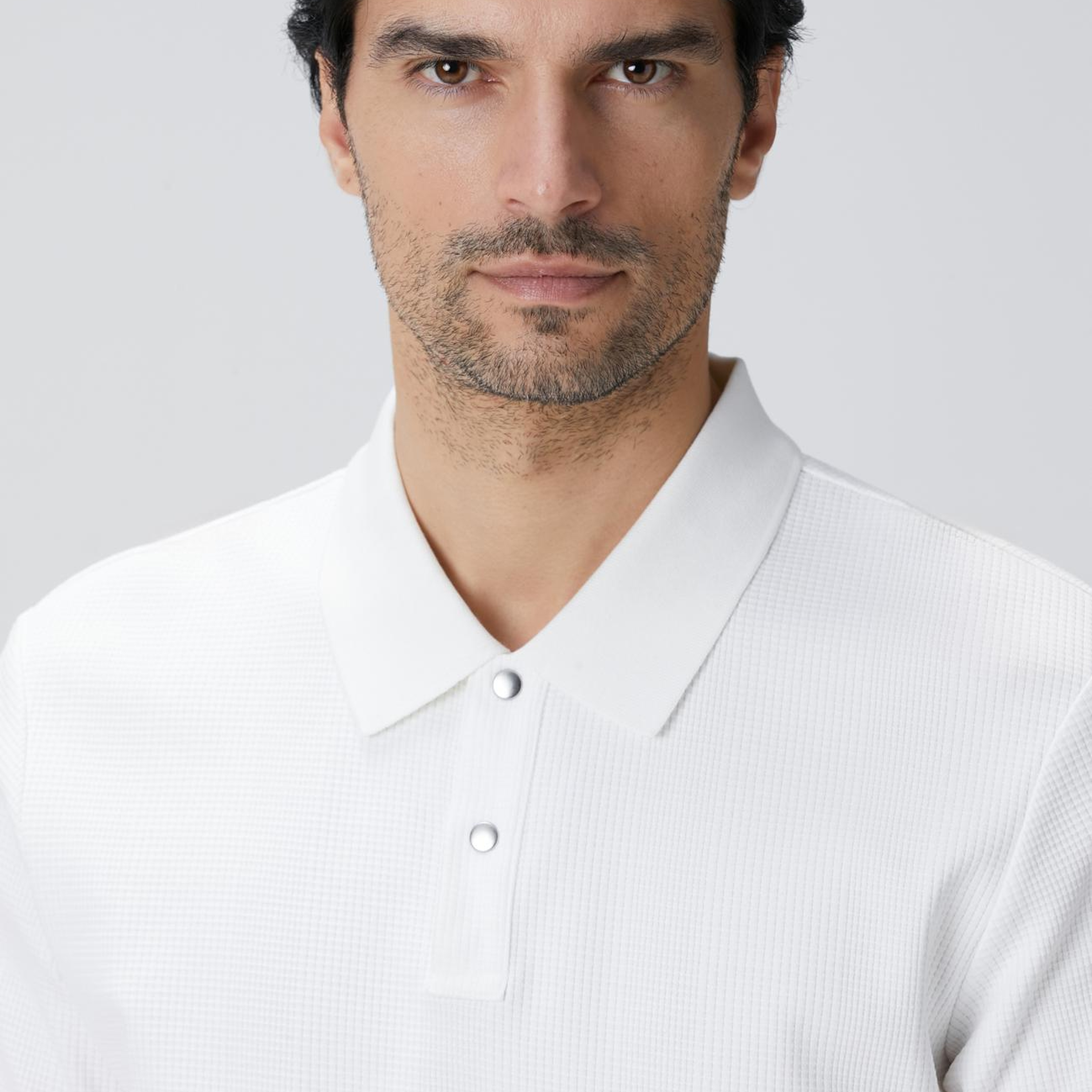 Network Erkek Beyaz Waffle Dokulu T-shirt