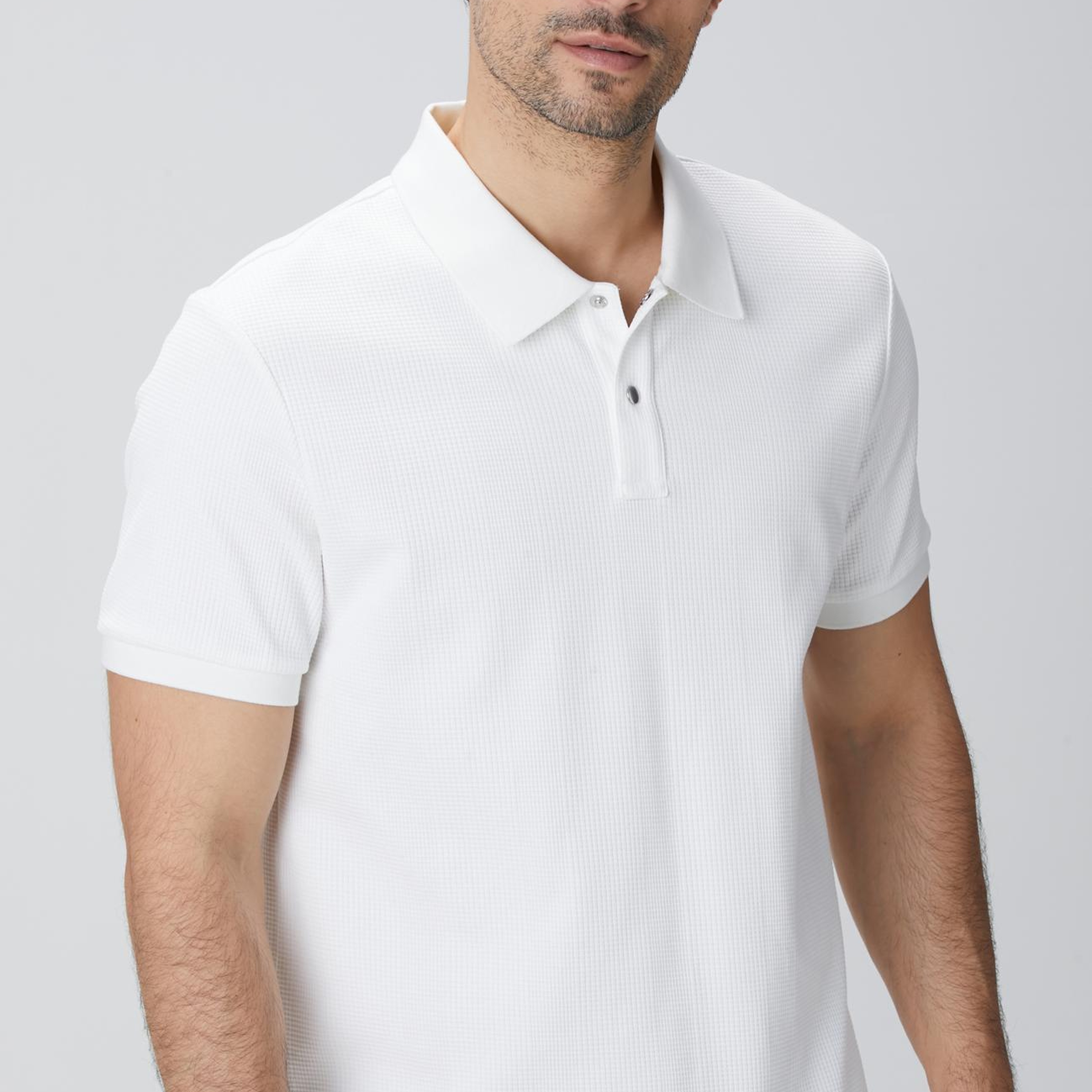 Network Erkek Beyaz Waffle Dokulu T-shirt