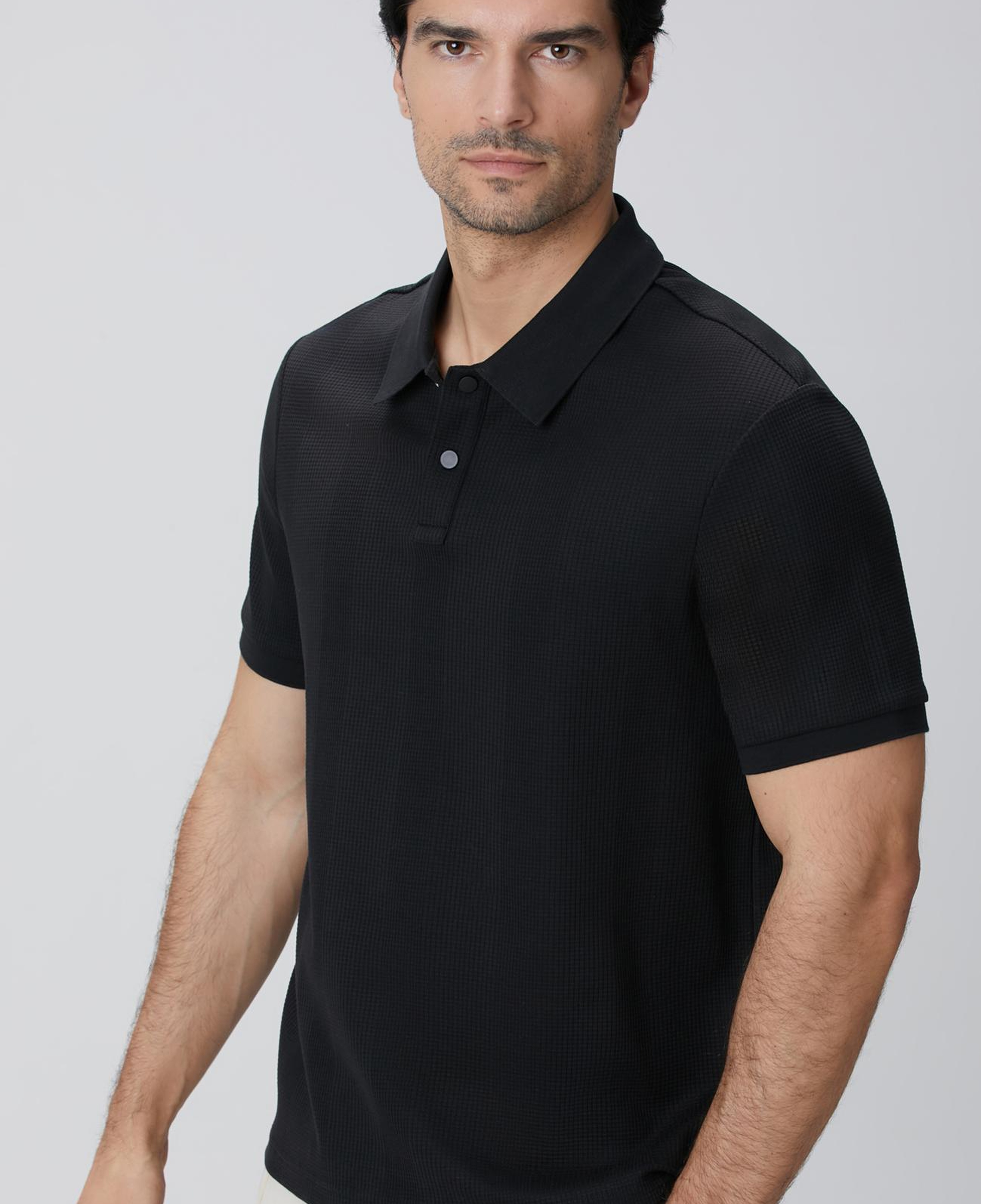 Network Erkek Siyah Waffle Dokulu T-shirt