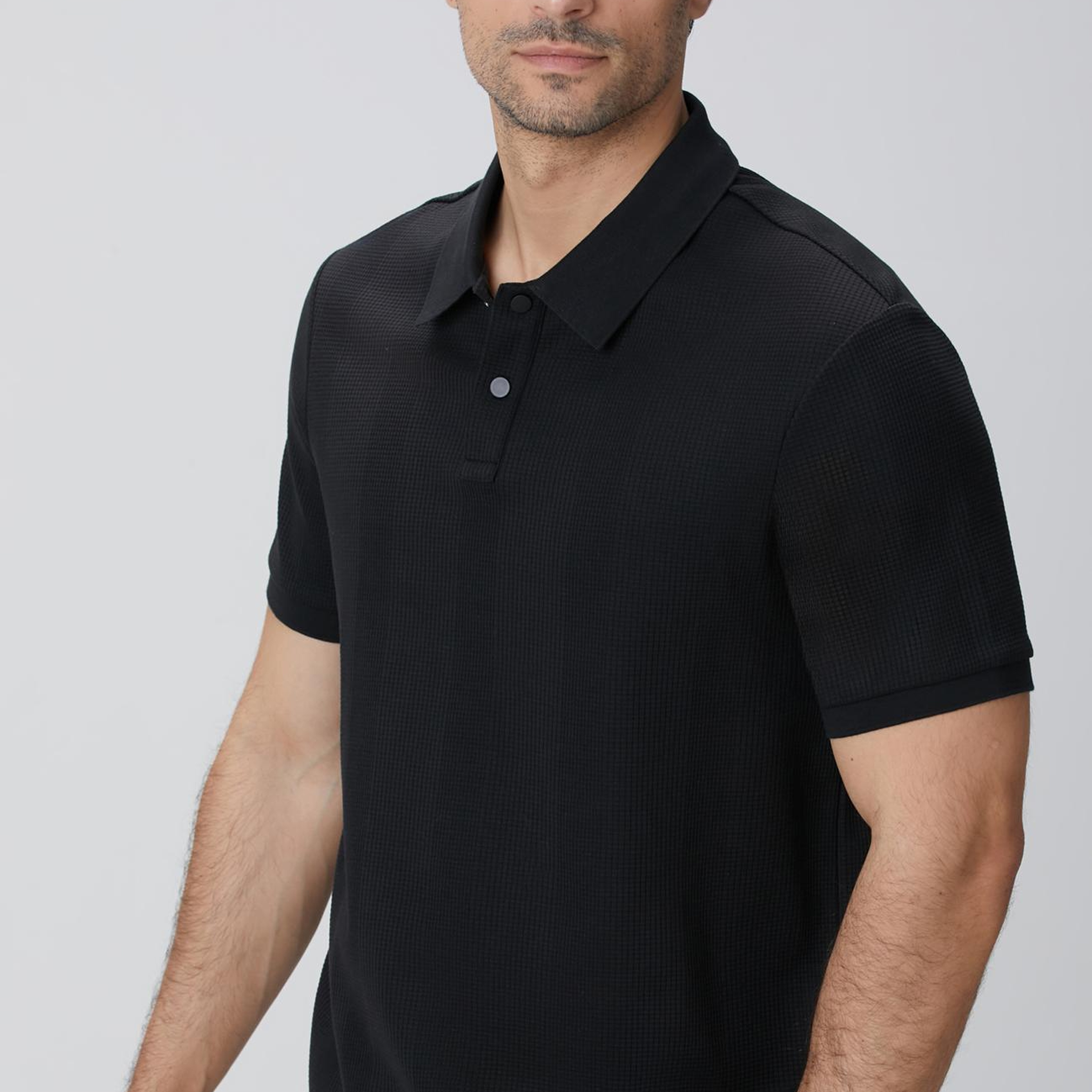 Network Erkek Siyah Waffle Dokulu T-shirt