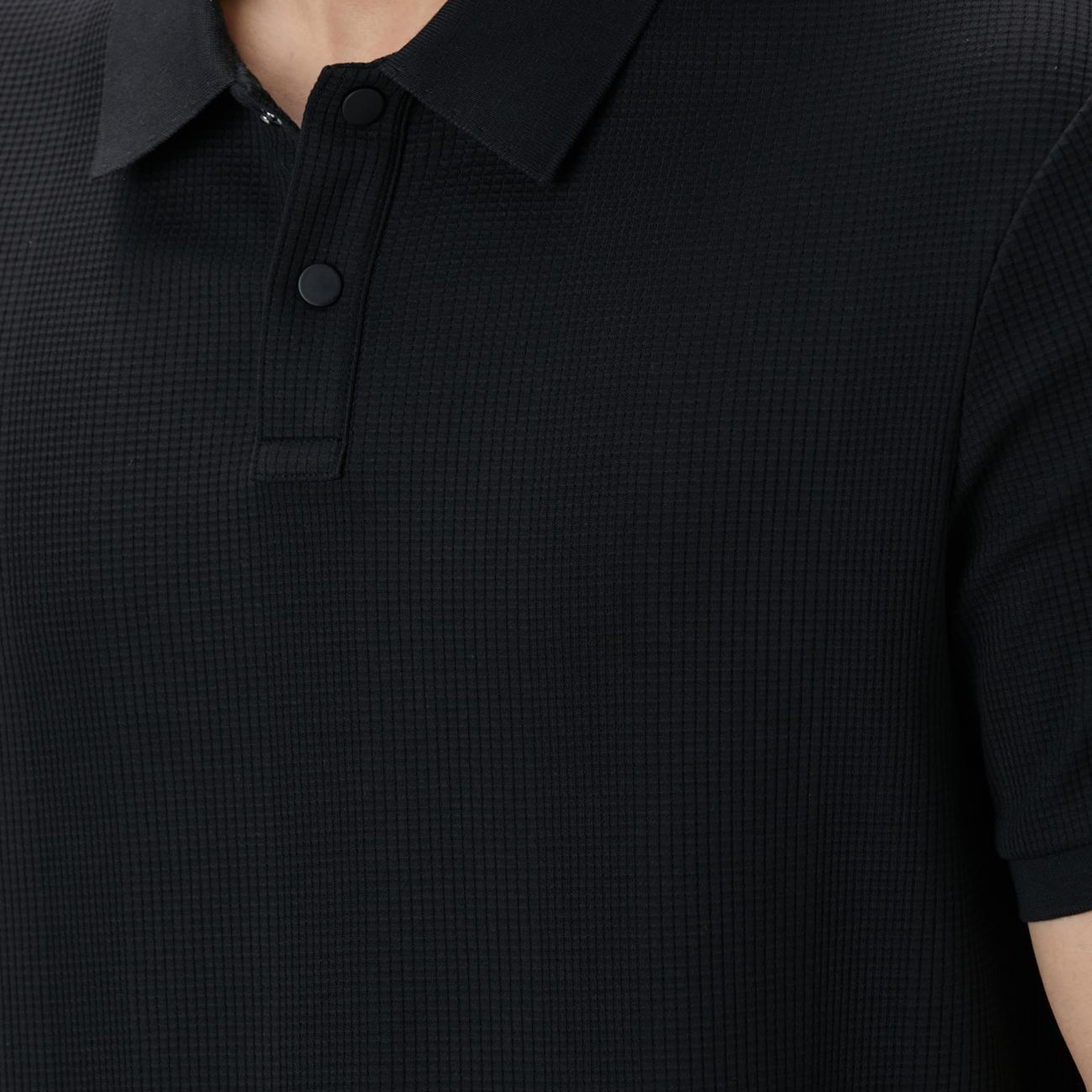 Network Erkek Siyah Waffle Dokulu T-shirt