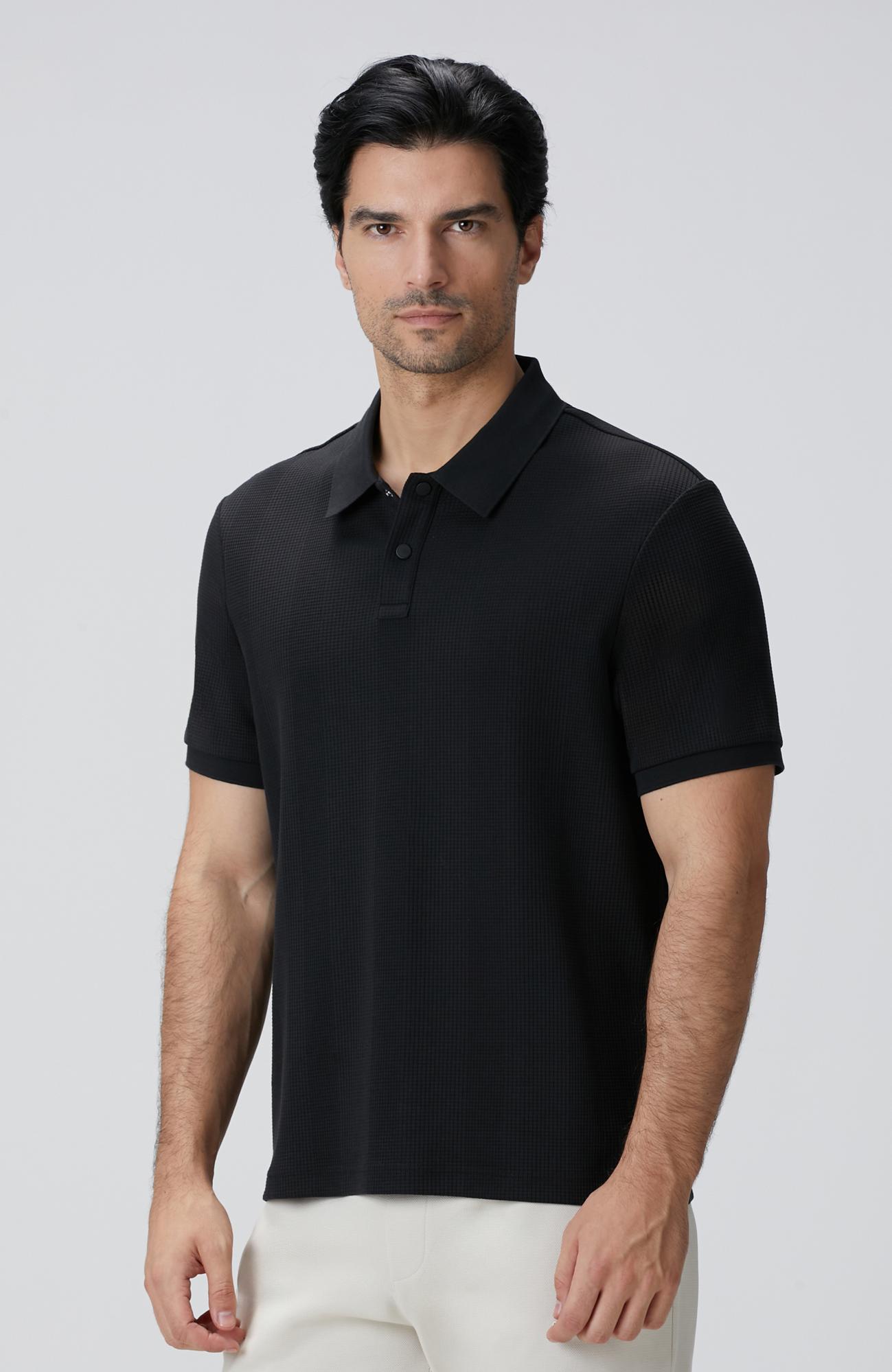 Network Erkek Siyah Waffle Dokulu T-shirt