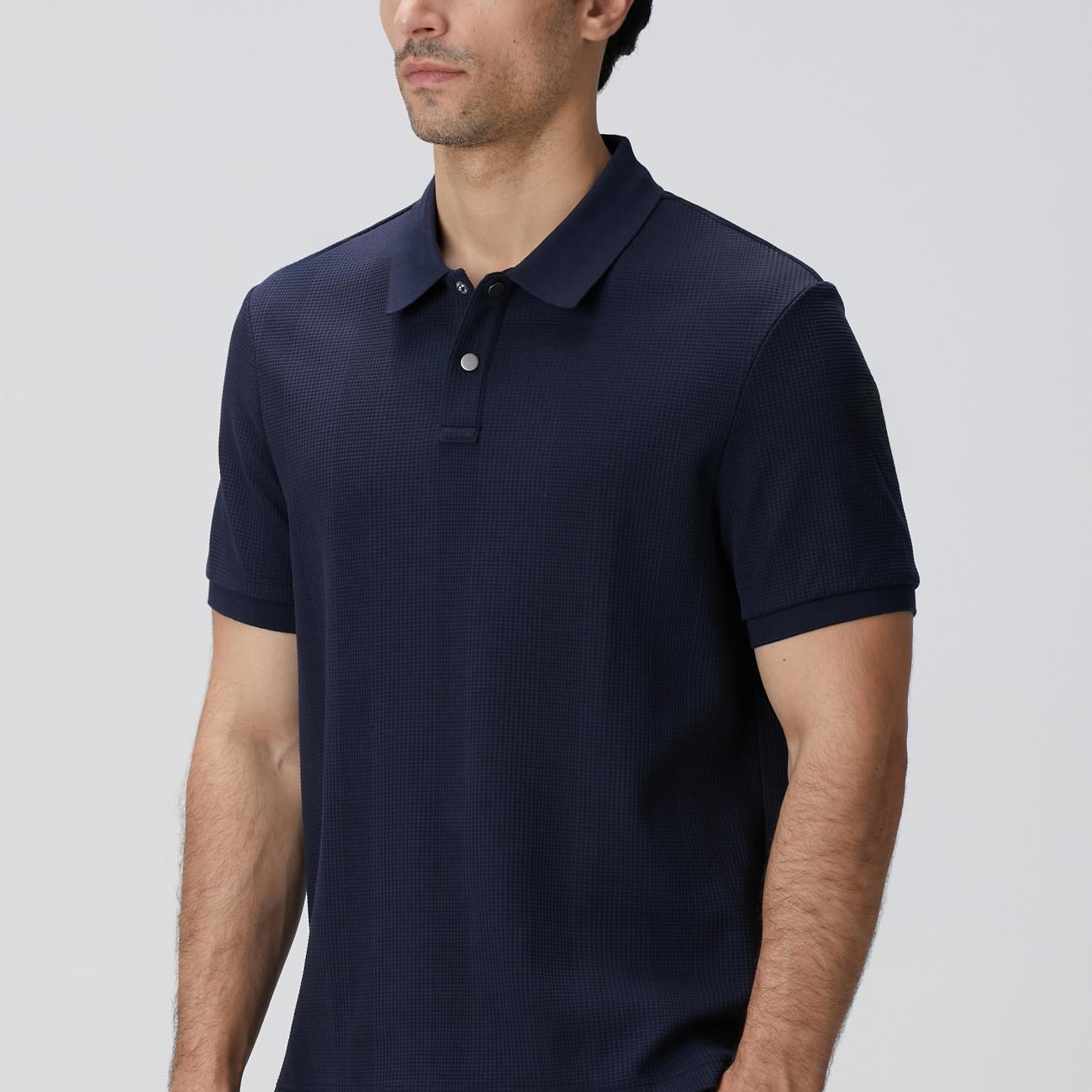 Network Erkek Lacivert Waffle Dokulu T-shirt