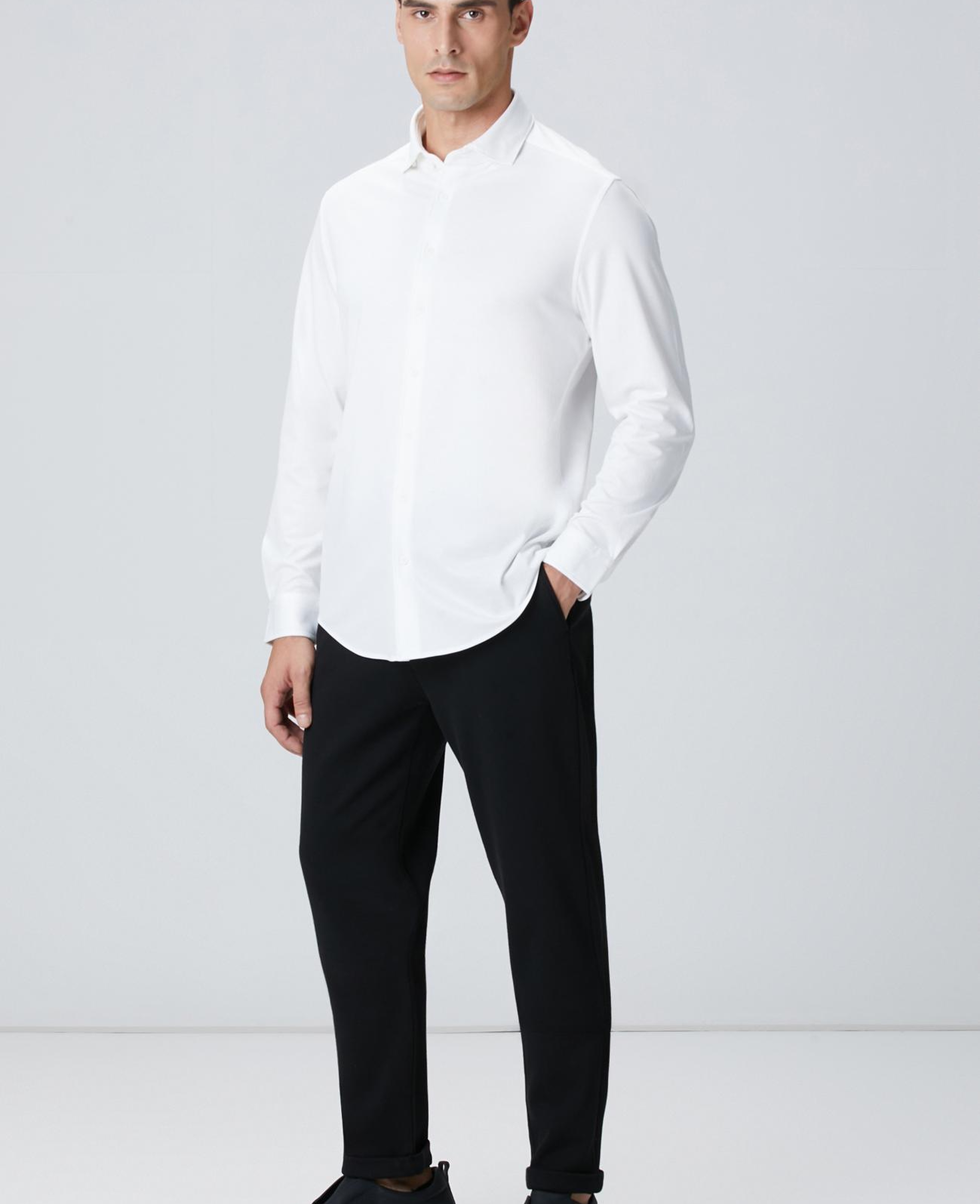 Network Erkek N-Tech Beyaz Örme Gömlek