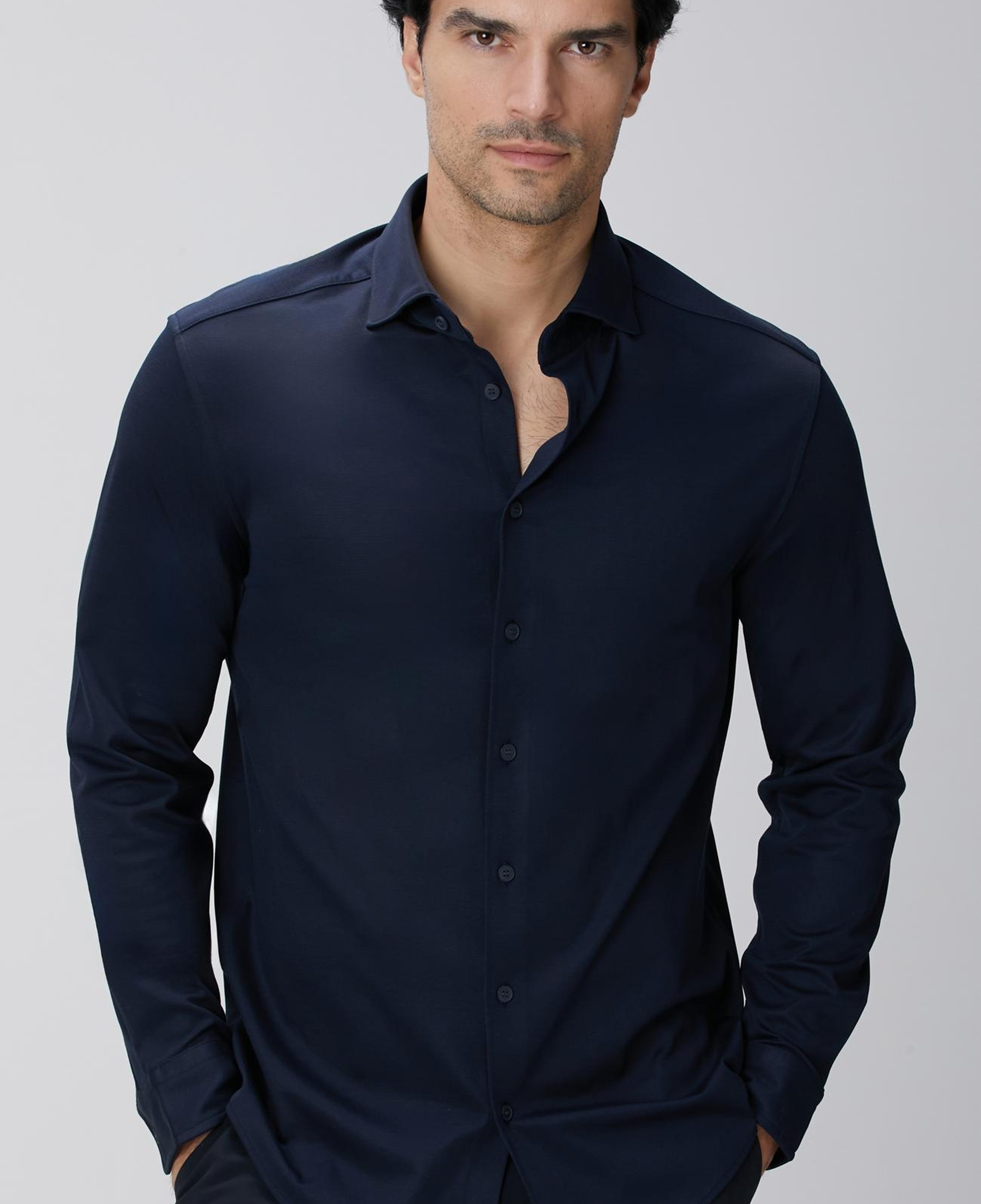 Network Erkek N-Tech Lacivert Örme Gömlek