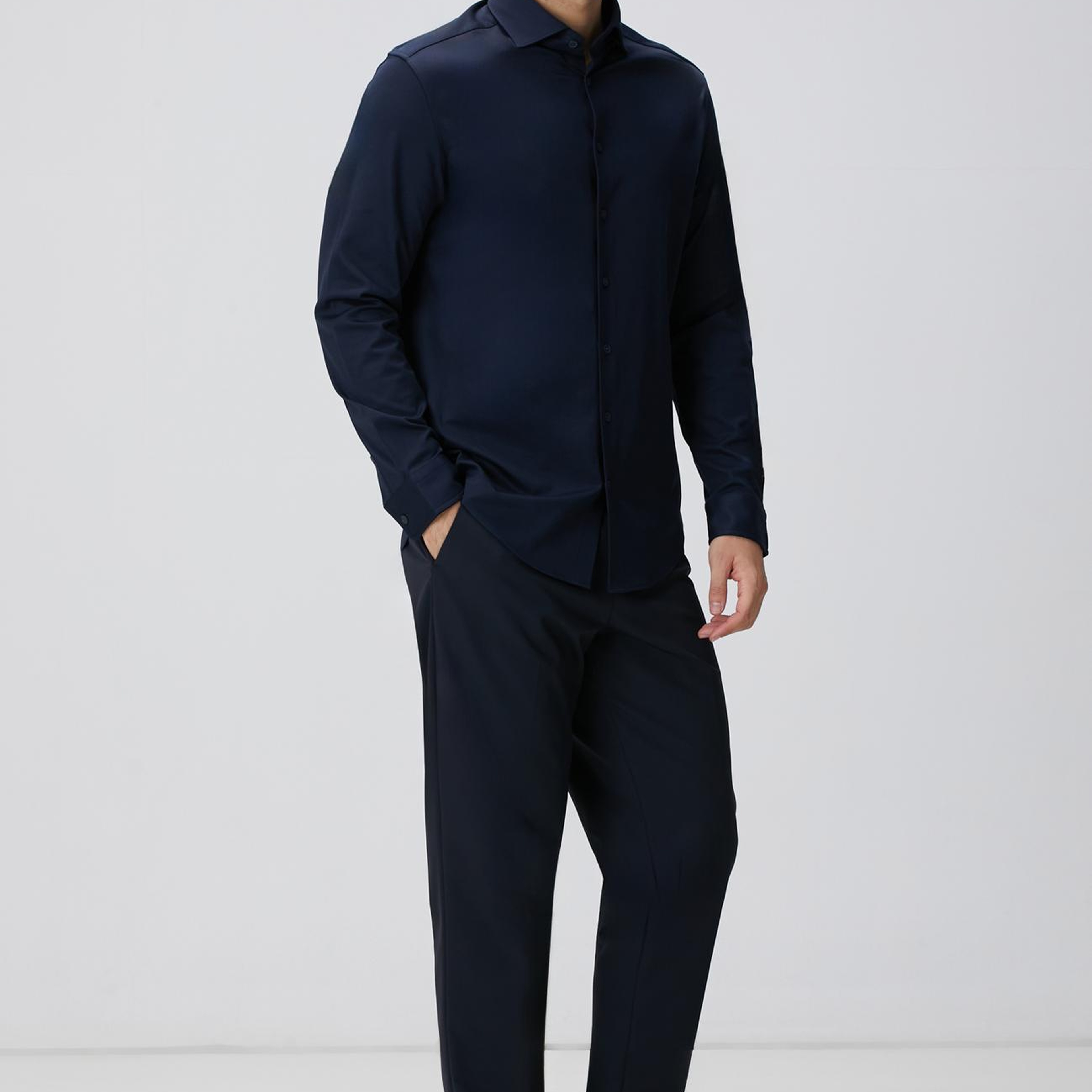 Network Erkek N-Tech Lacivert Örme Gömlek