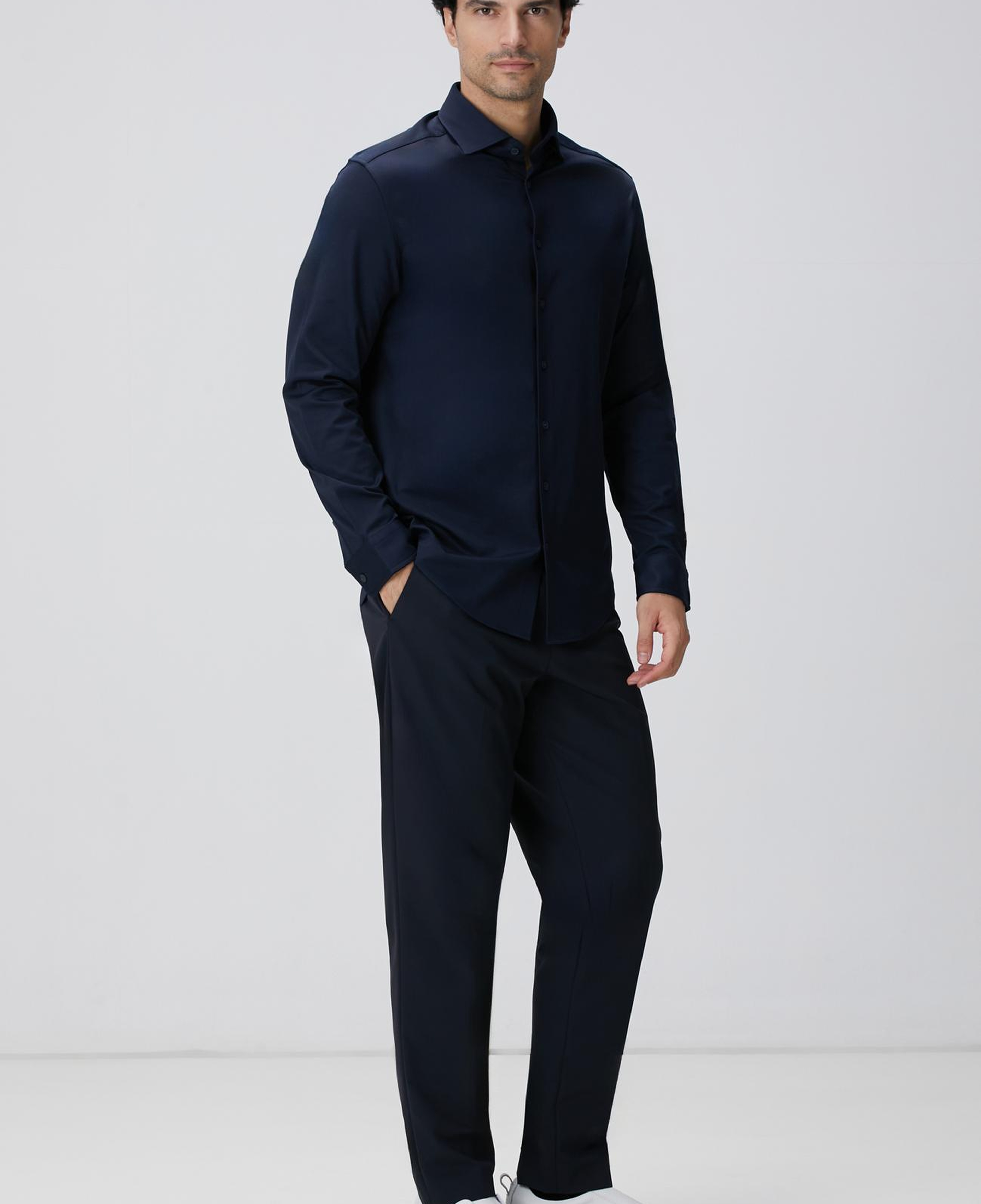 Network Erkek N-Tech Lacivert Örme Gömlek