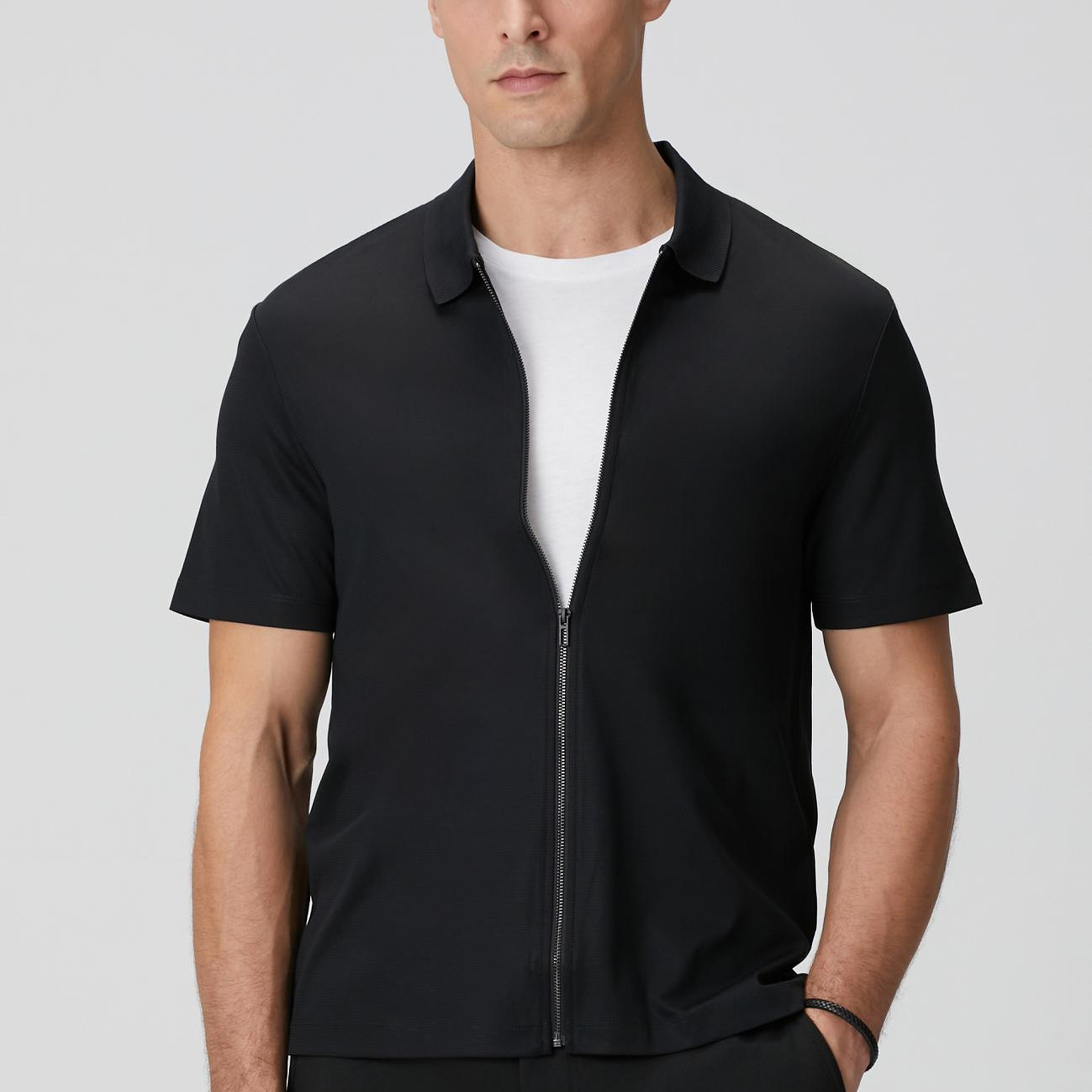 Network Erkek N-Tech Siyah Fermuarlı Örme Gömlek