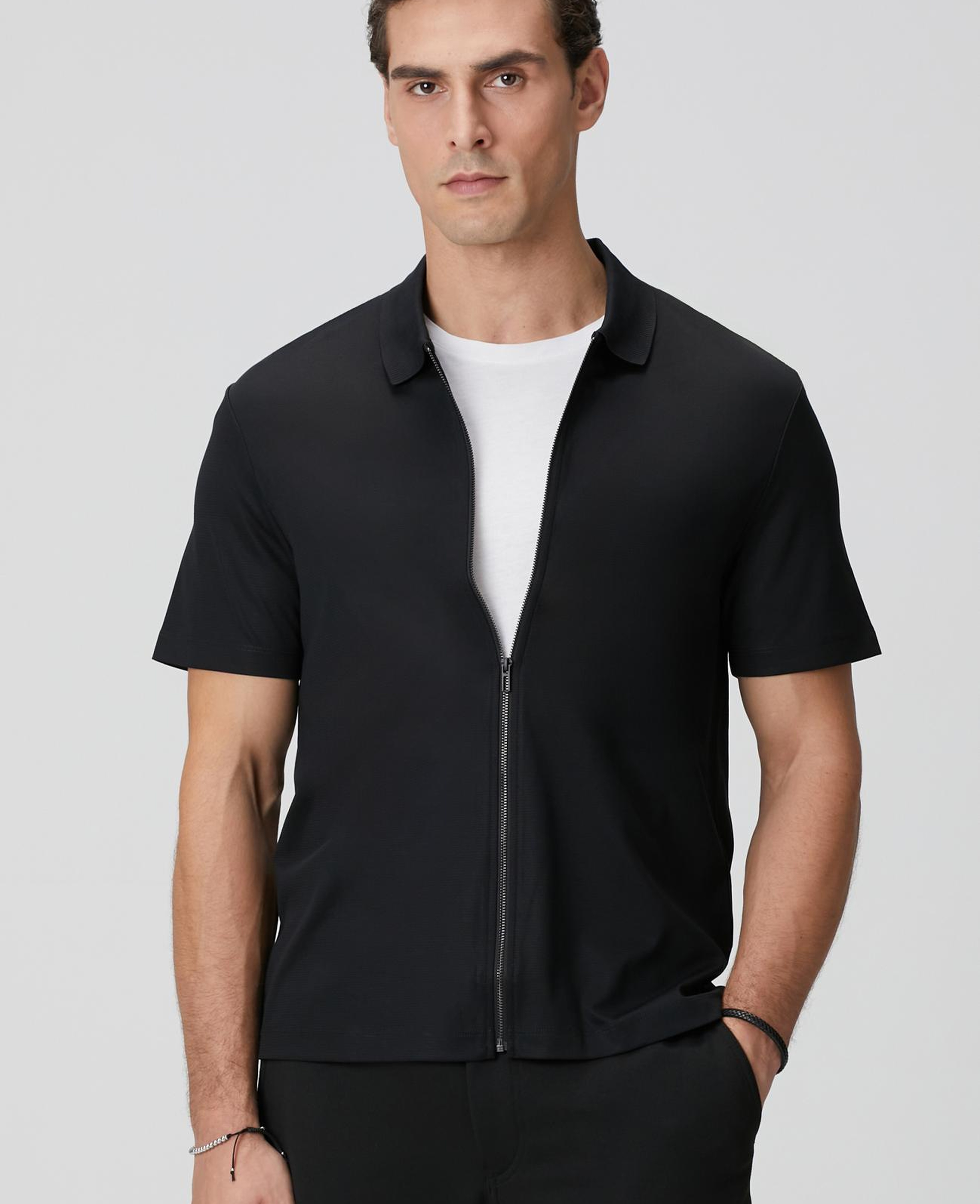 Network Erkek N-Tech Siyah Fermuarlı Örme Gömlek