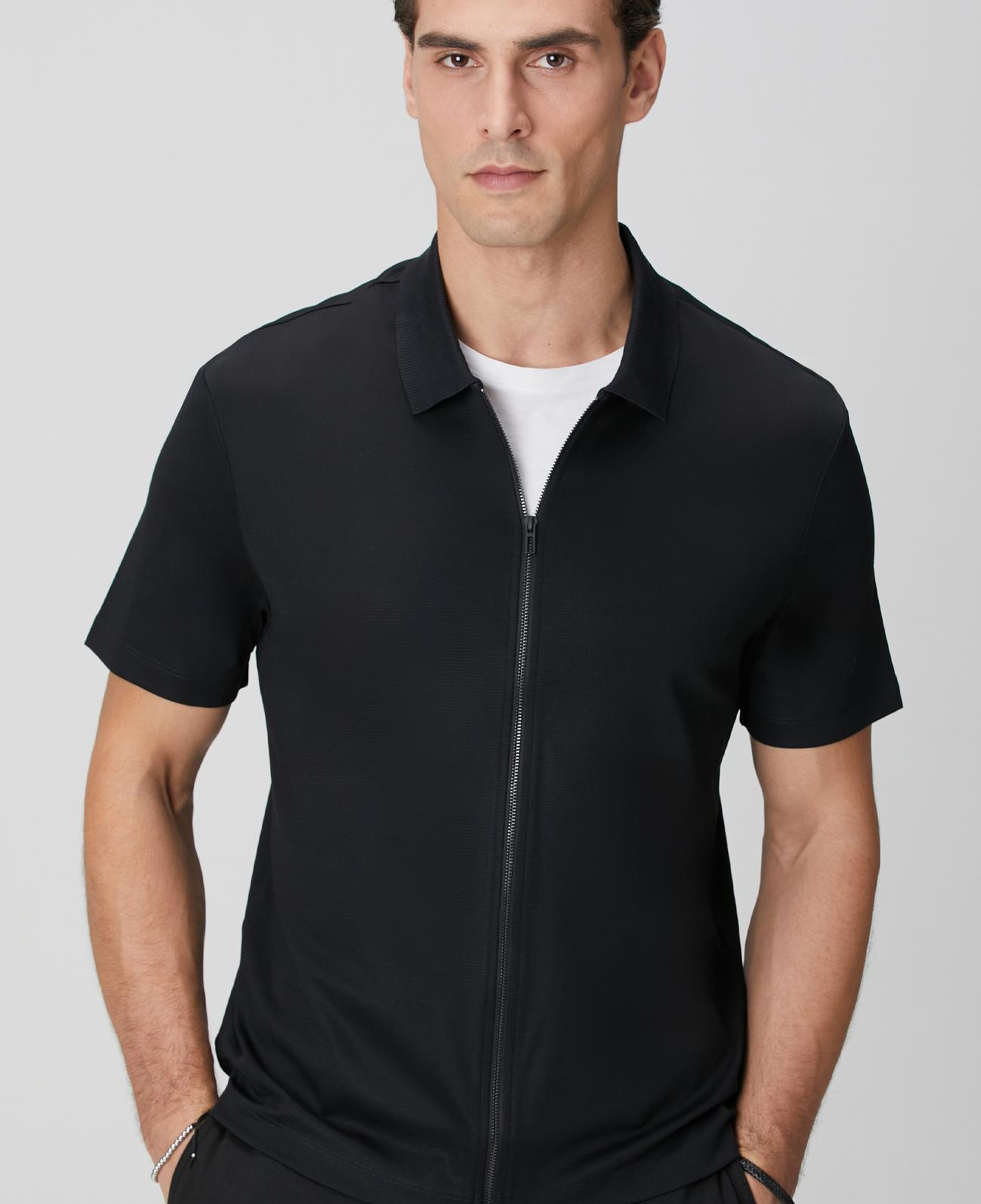 Network Erkek N-Tech Siyah Fermuarlı Örme Gömlek