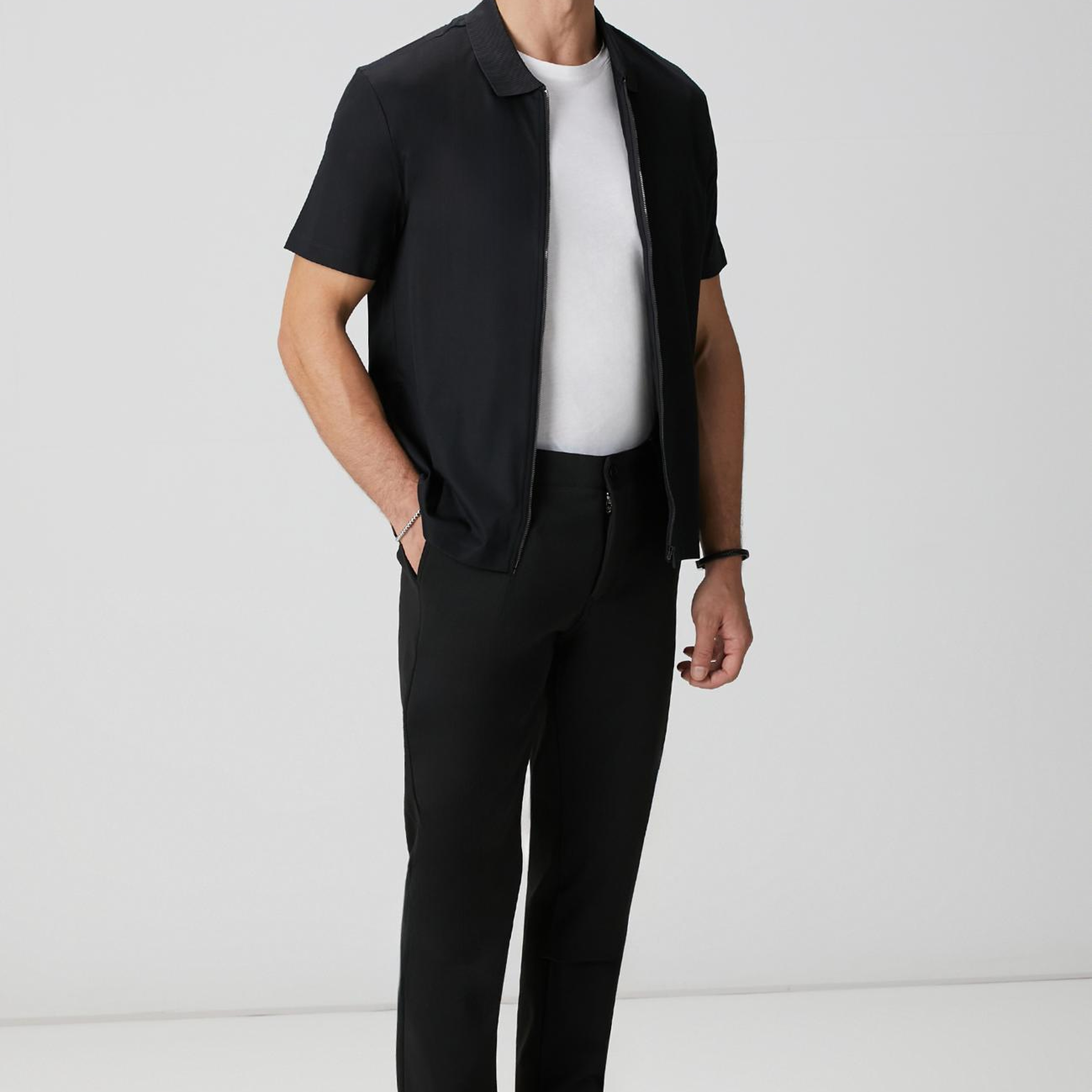 Network Erkek N-Tech Siyah Fermuarlı Örme Gömlek