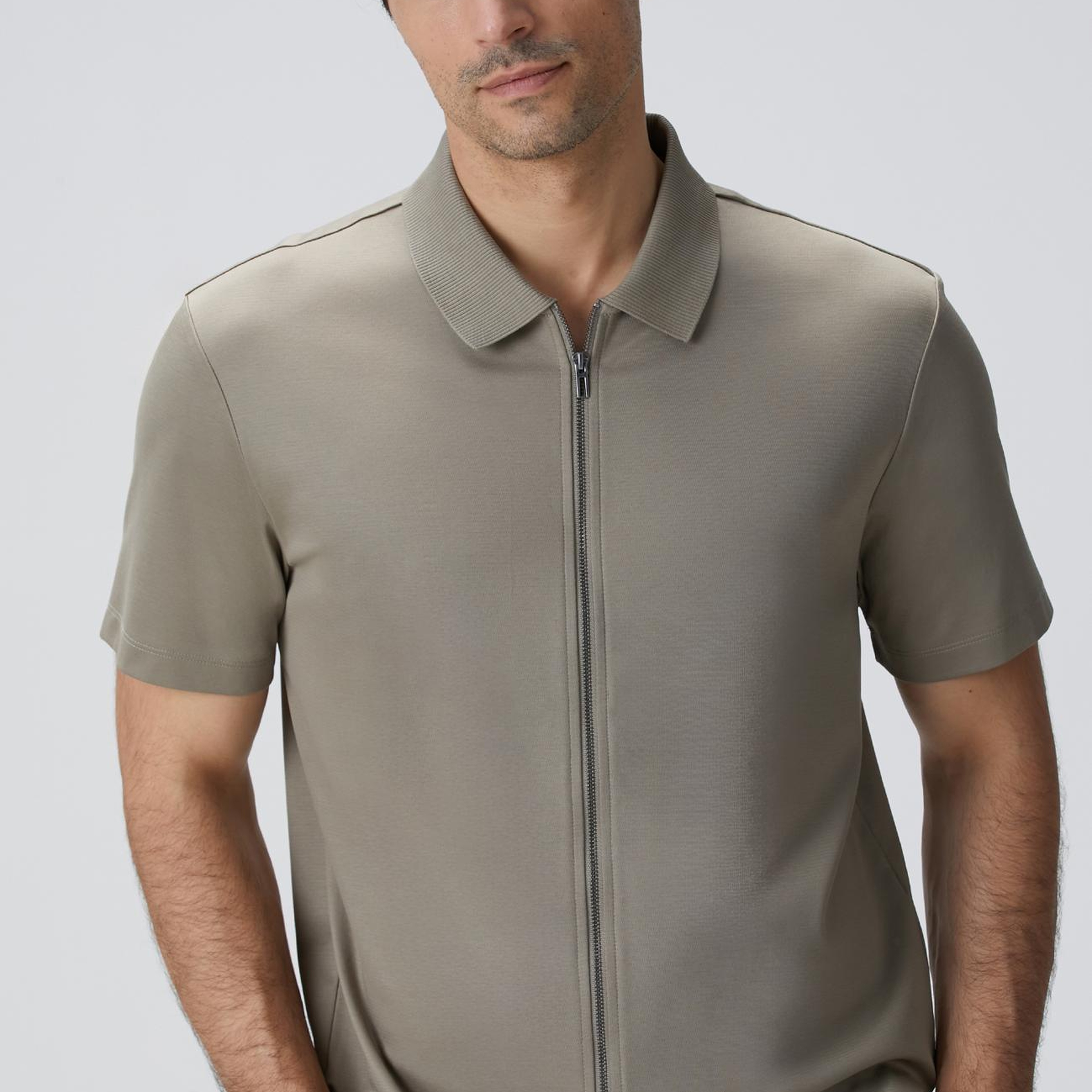 Network Erkek N-Tech Haki Fermuarlı Örme Gömlek