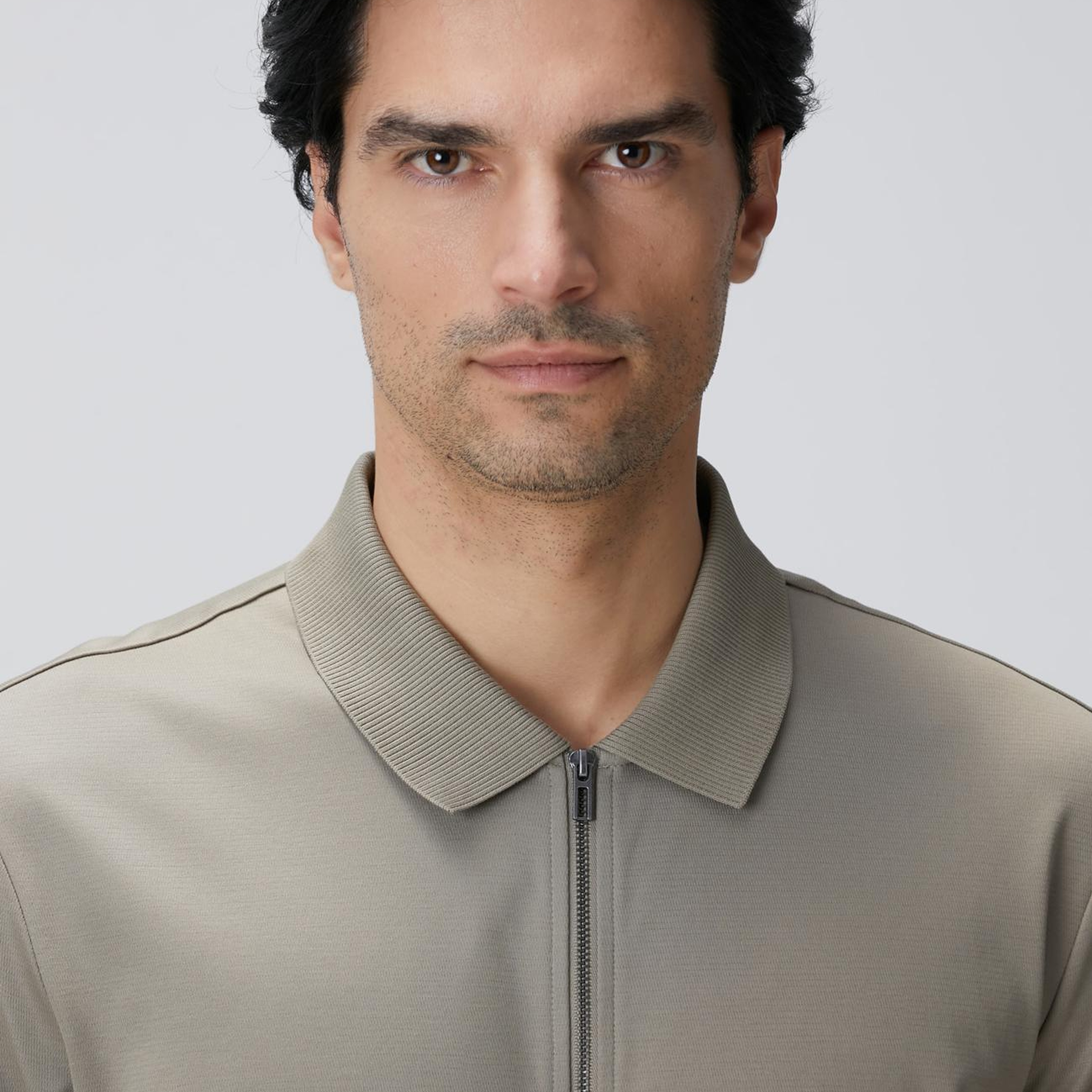 Network Erkek N-Tech Haki Fermuarlı Örme Gömlek