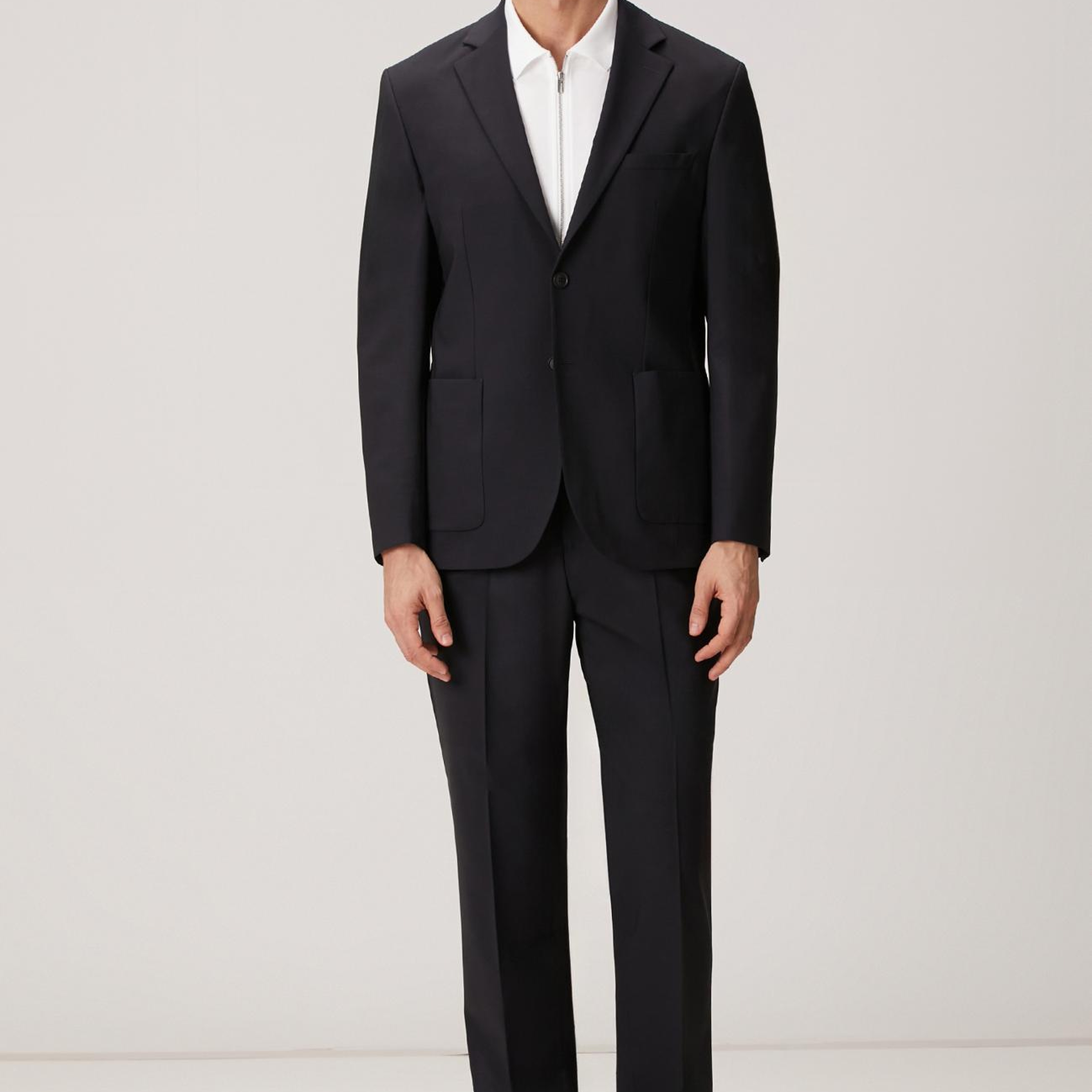 Network Erkek N-Tech Beyaz Fermuarlı Örme Gömlek