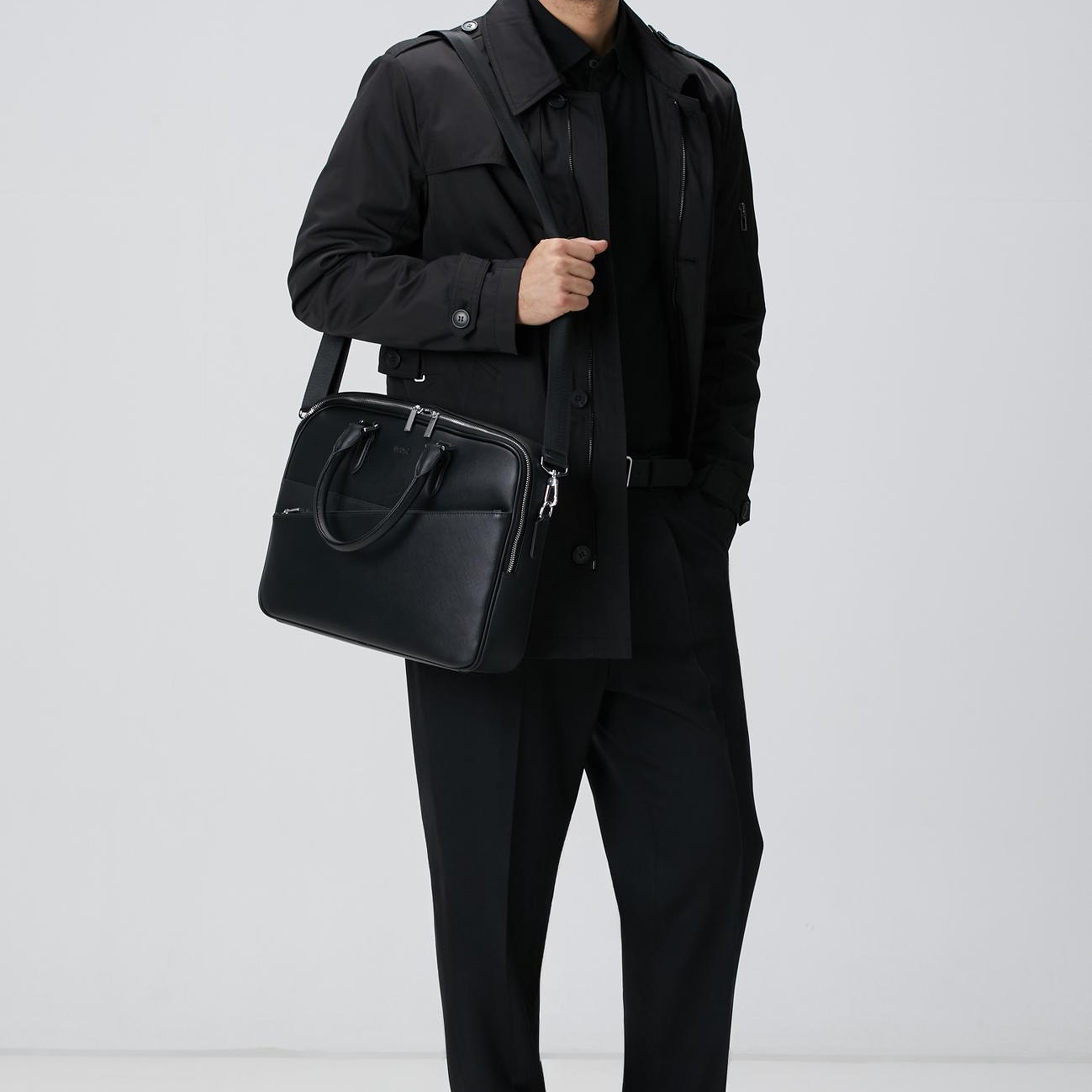 Network Erkek Siyah Yün Karışımlı Gömlek