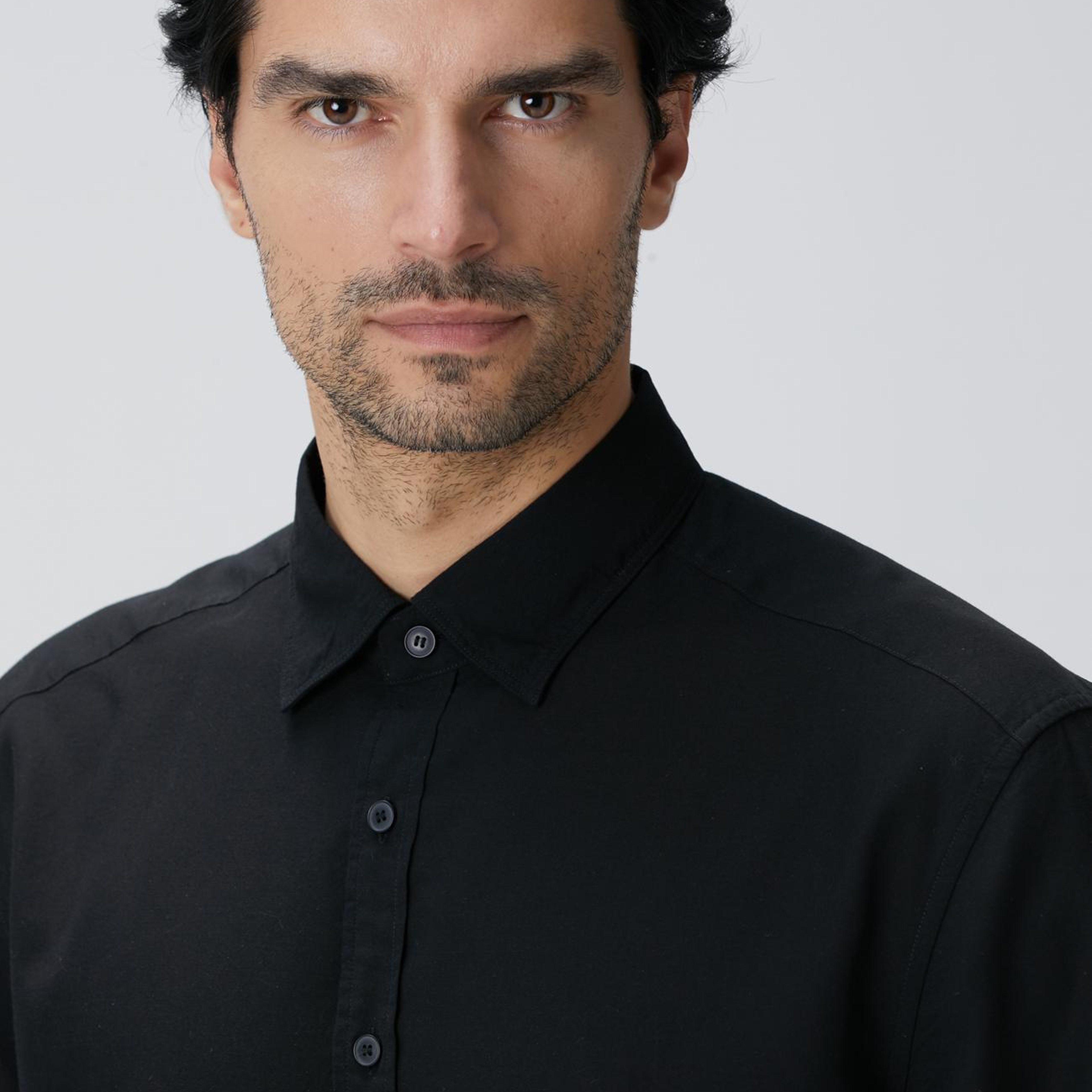 Network Erkek Siyah Yün Karışımlı Gömlek