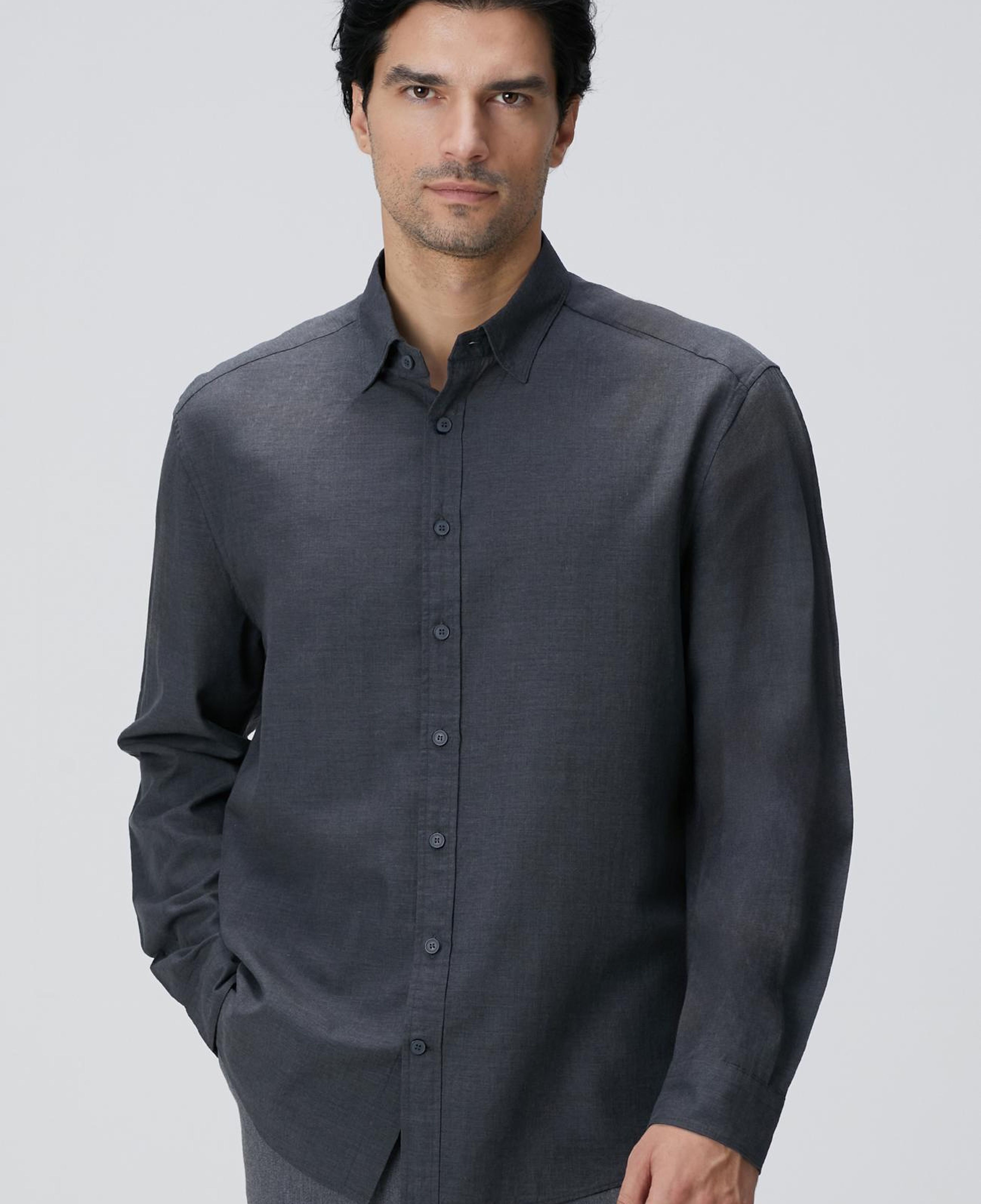 Network Erkek Antrasit Yün Karışımlı Gömlek