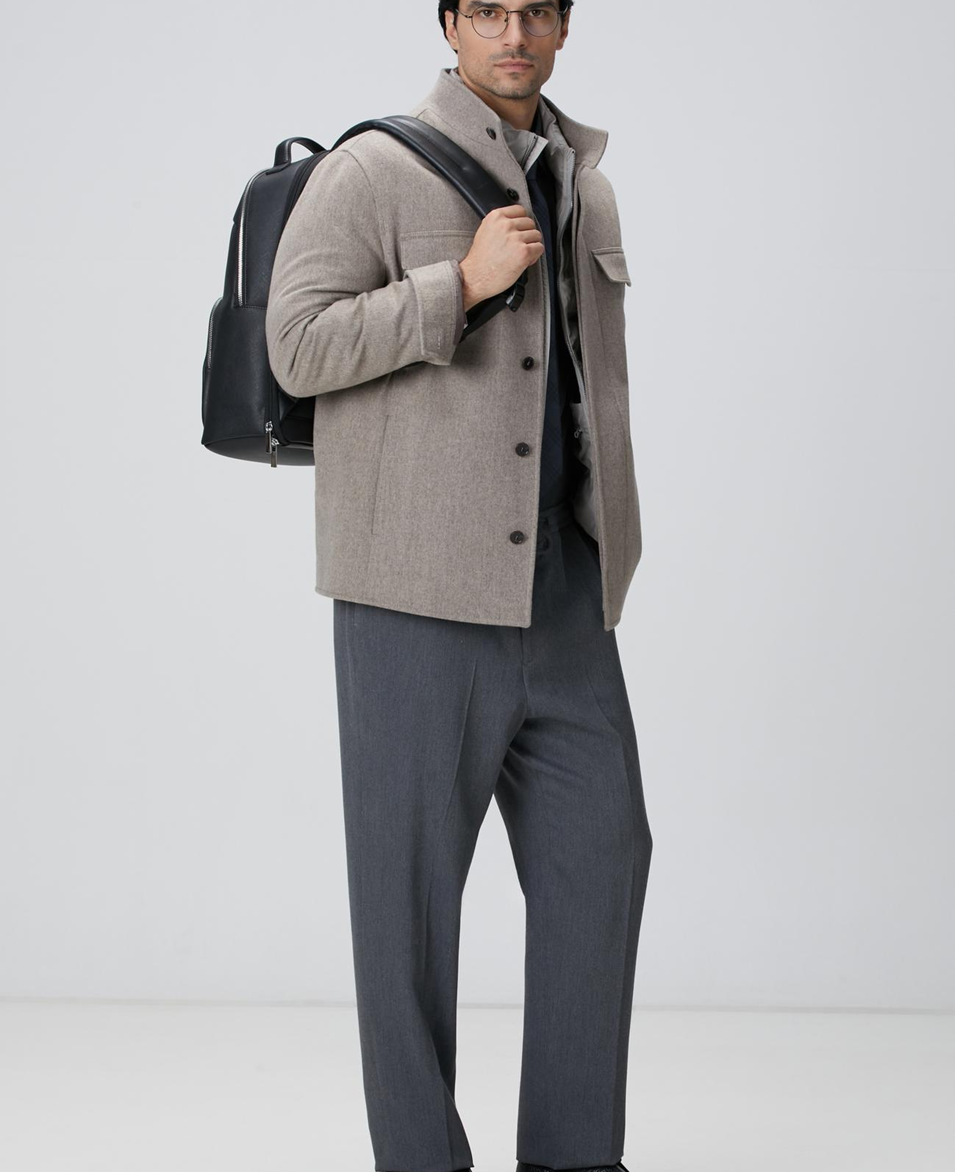 Network Erkek Antrasit Yün Karışımlı Gömlek