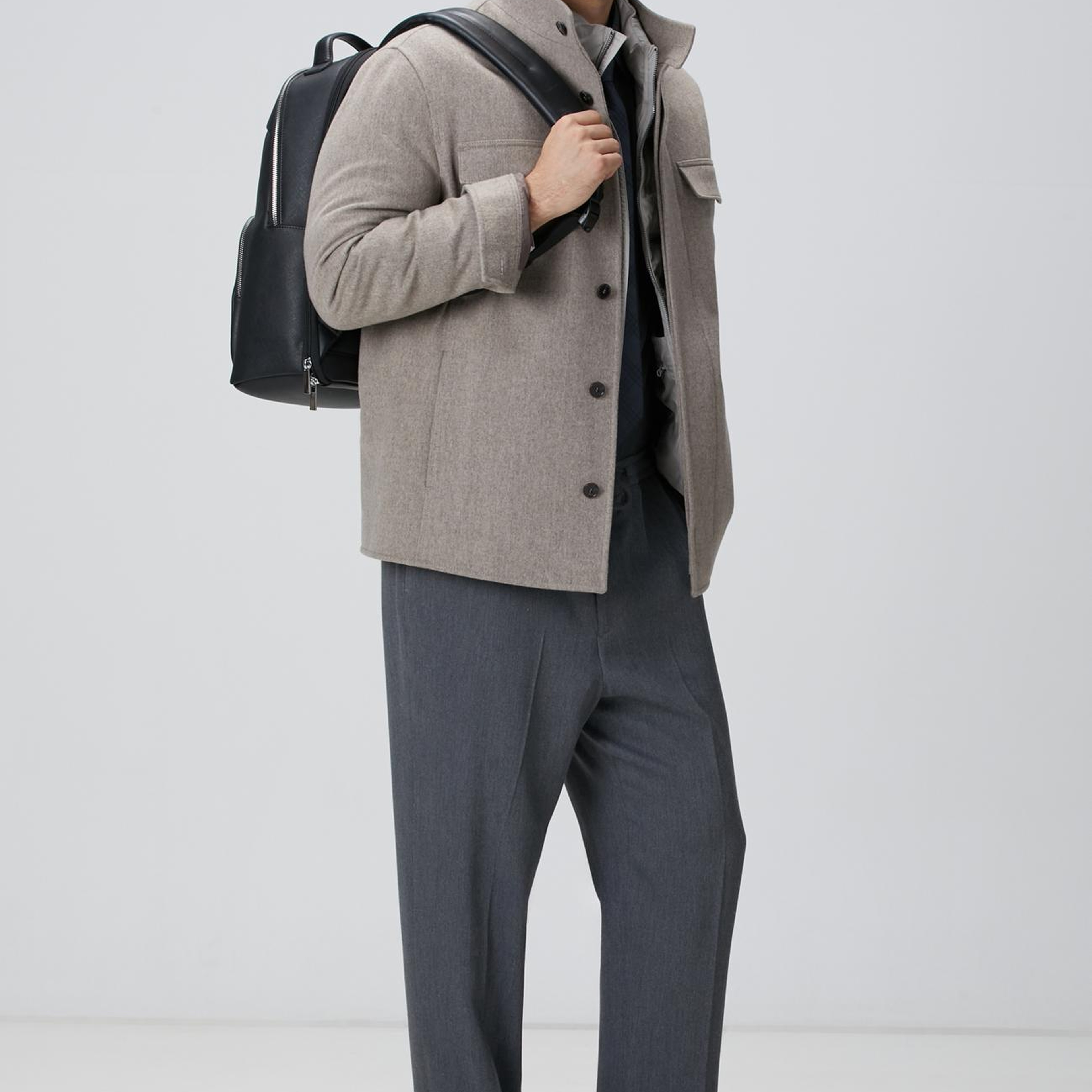 Network Erkek Antrasit Yün Karışımlı Gömlek