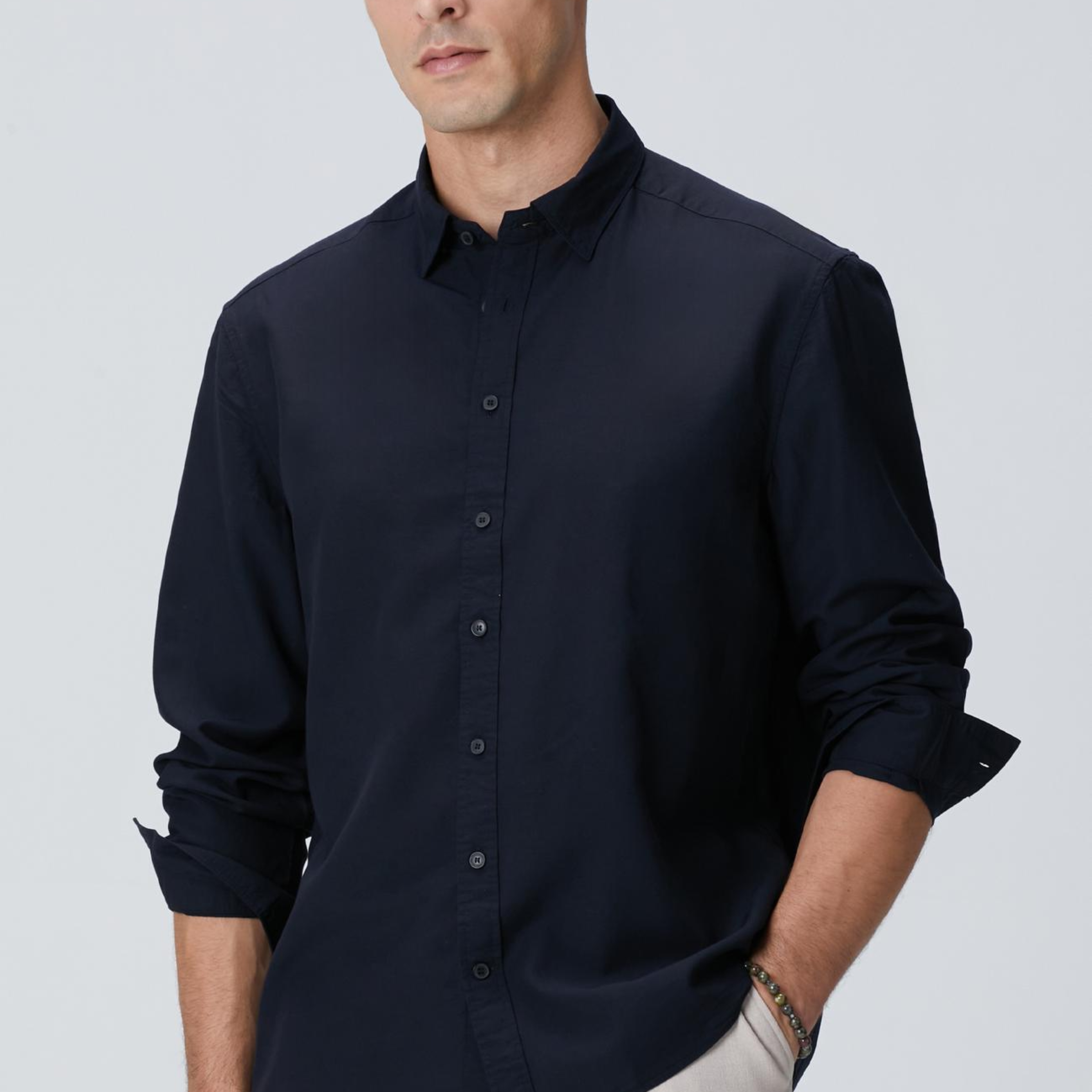 Network Erkek Lacivert Yün Karışımlı Gömlek