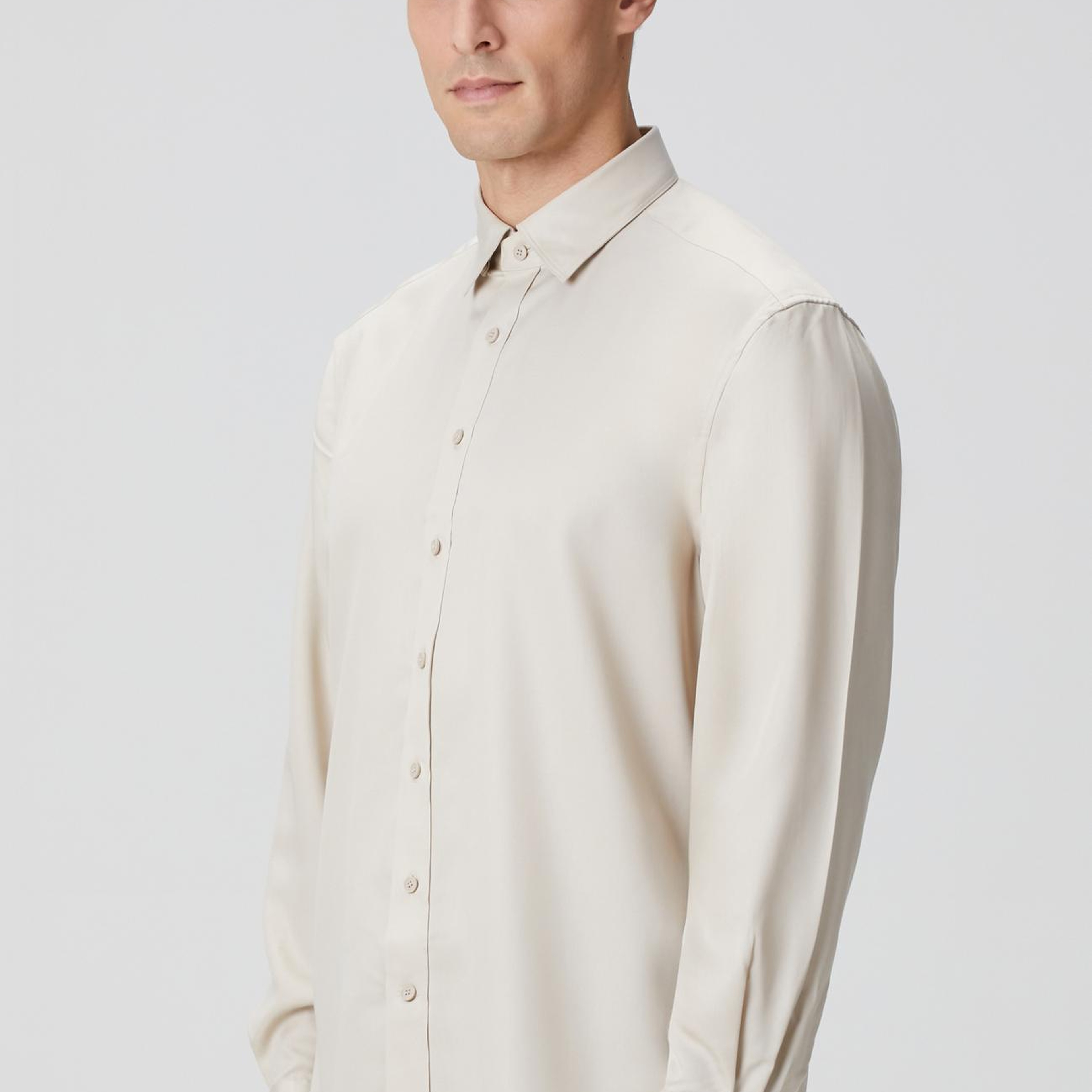 Network Erkek Bej Lyocell Gömlek