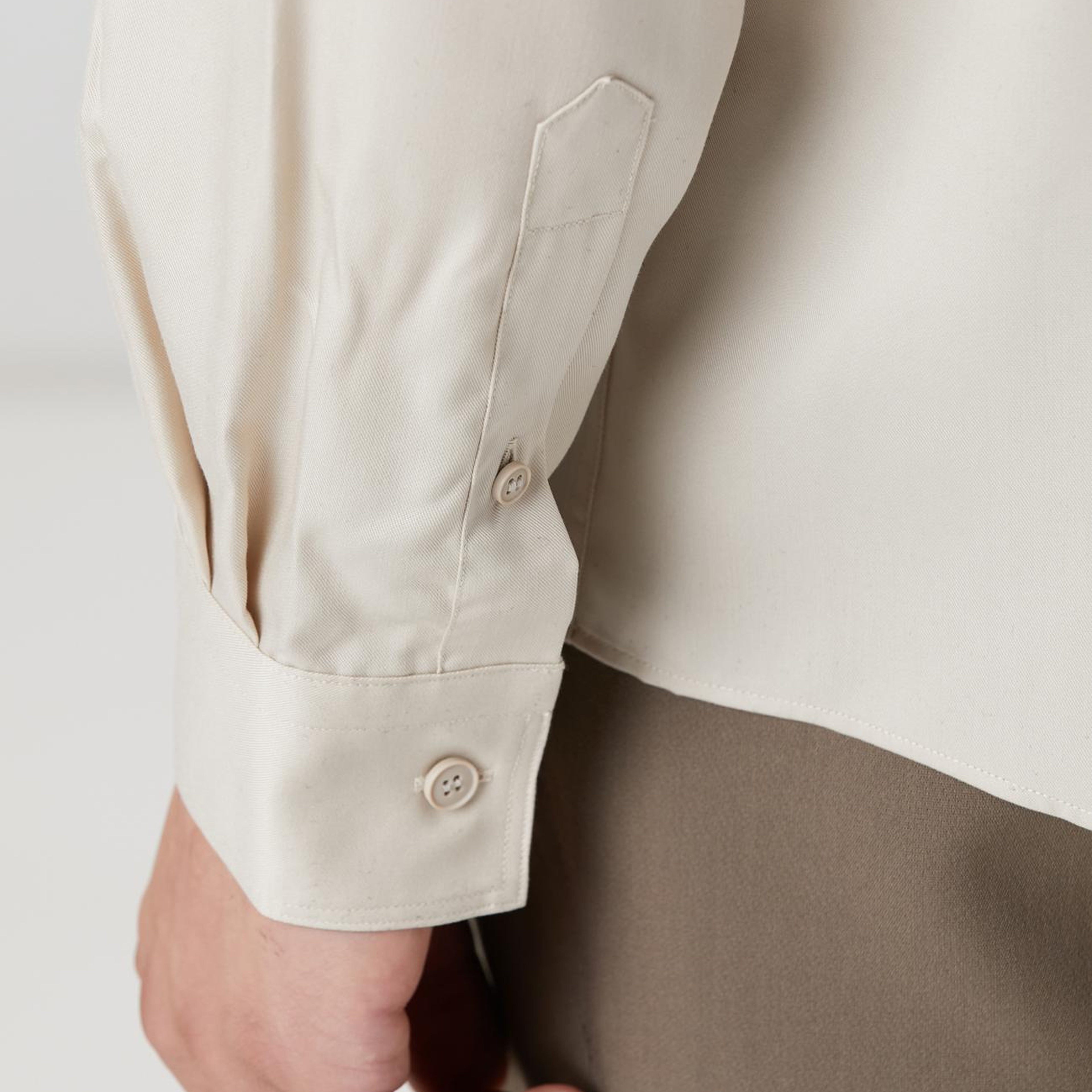 Network Erkek Bej Lyocell Gömlek