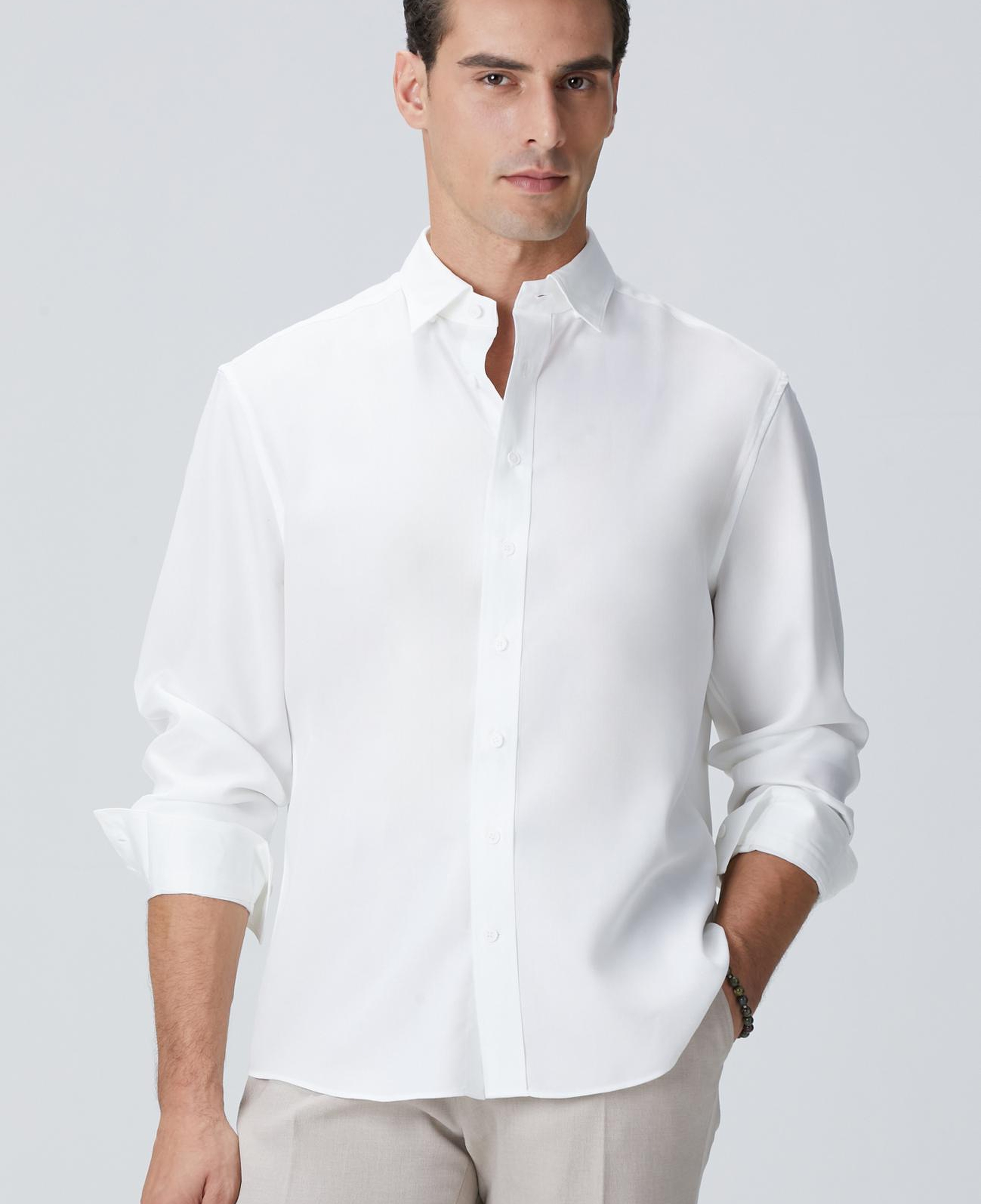 Network Erkek Beyaz Lyocell Gömlek