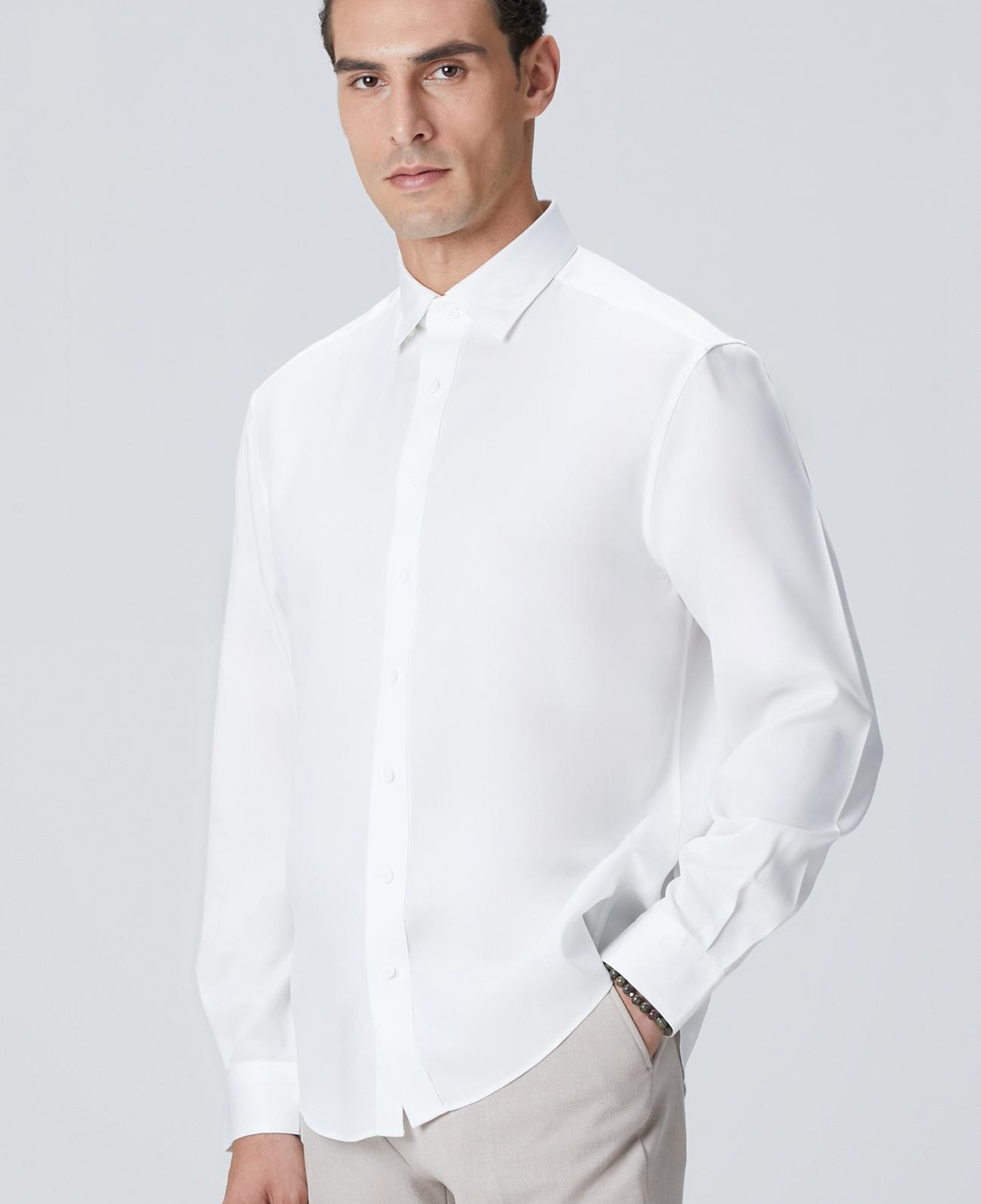 Network Erkek Beyaz Lyocell Gömlek