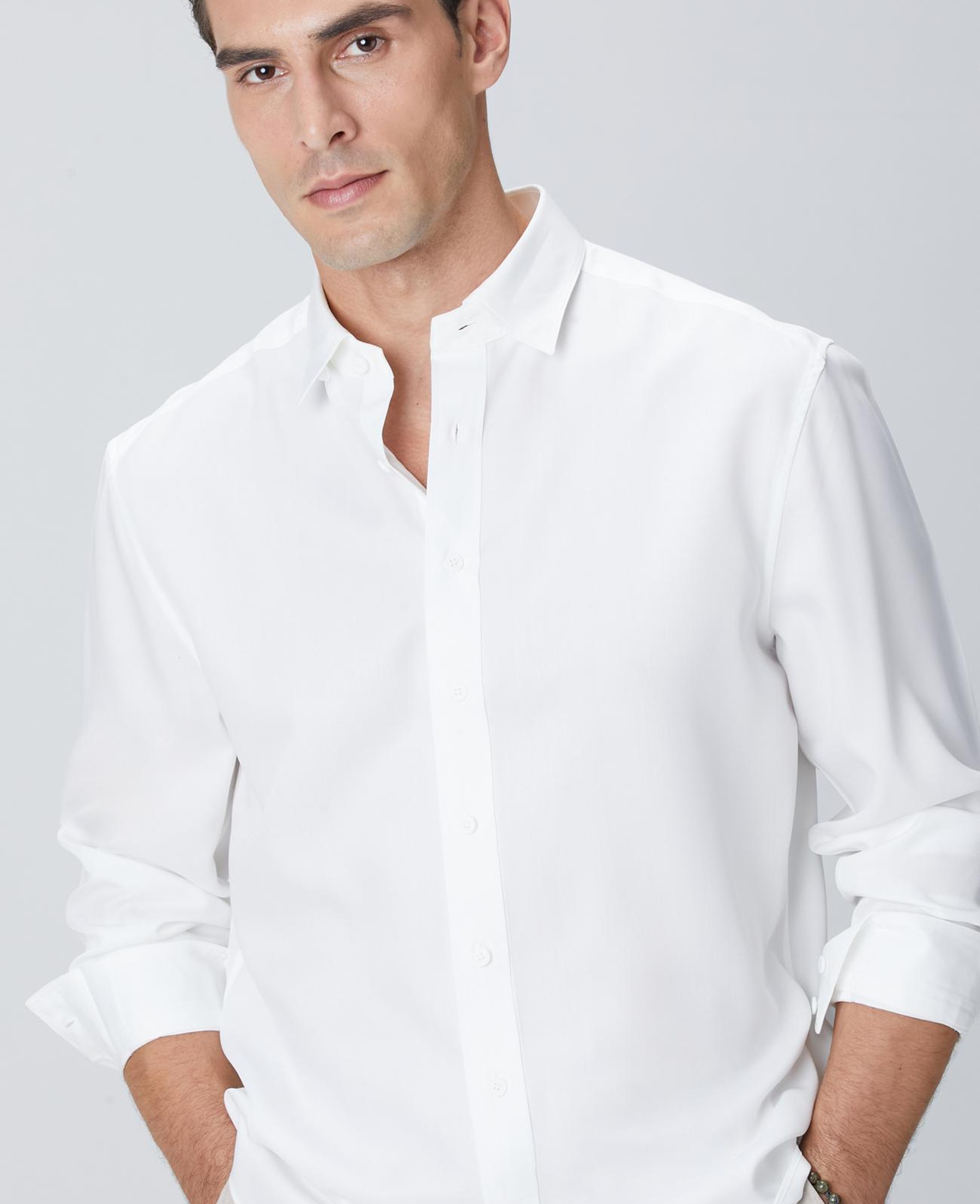 Network Erkek Beyaz Lyocell Gömlek