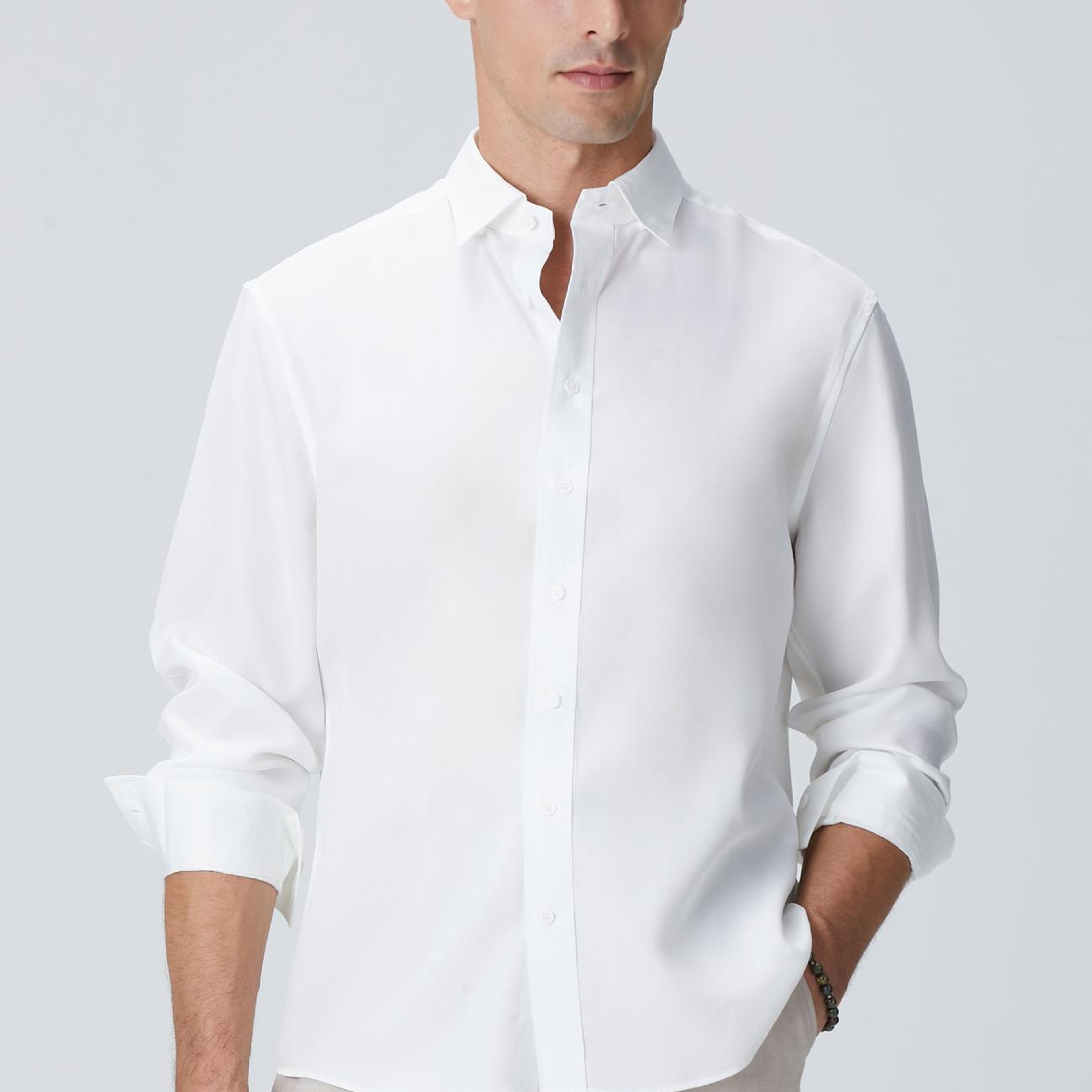 Network Erkek Beyaz Lyocell Gömlek