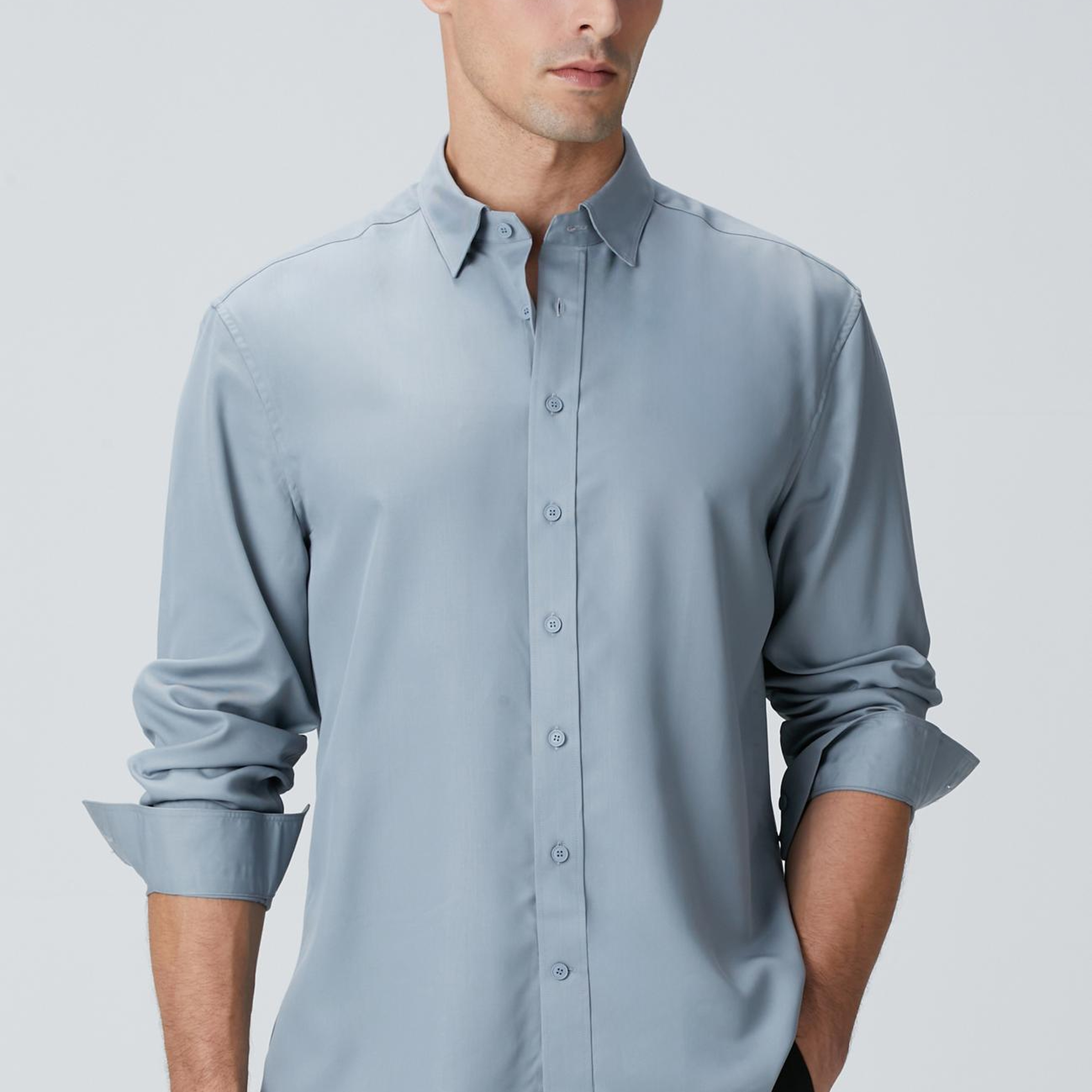 Network Erkek Mint Nane Lyocell Gömlek