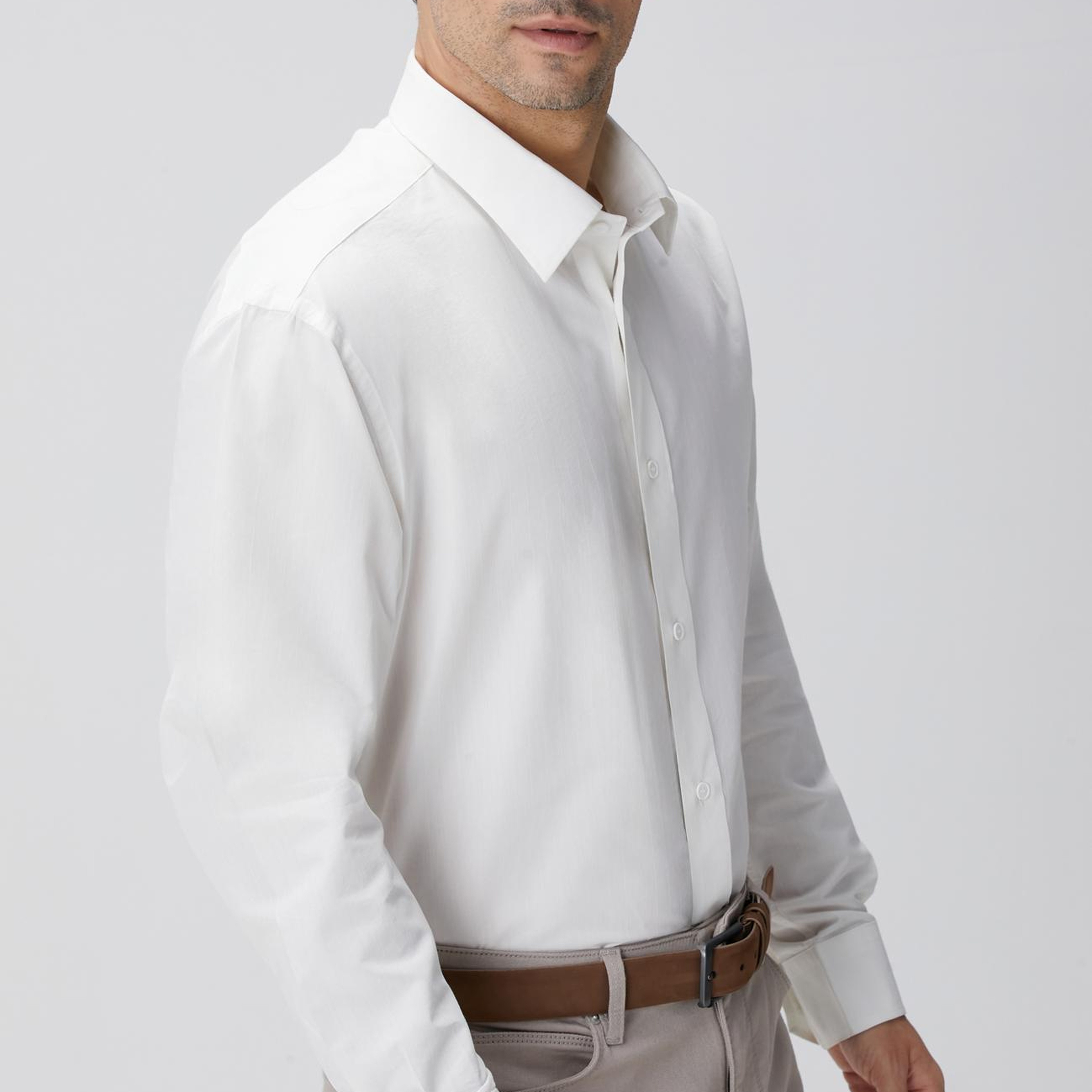 Network Erkek Kırık Beyaz Çizgili Gömlek